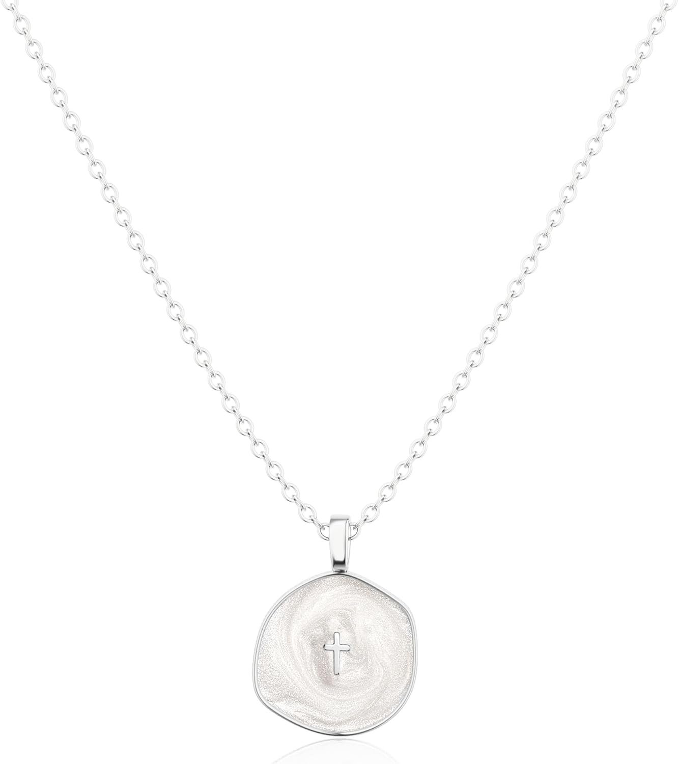Tewiky Graduation Gift for Her Cross Necklace for Women-Dainty Simple 14k Gold Plated Cross Pendant Cute Necklaces for Women Jewelry