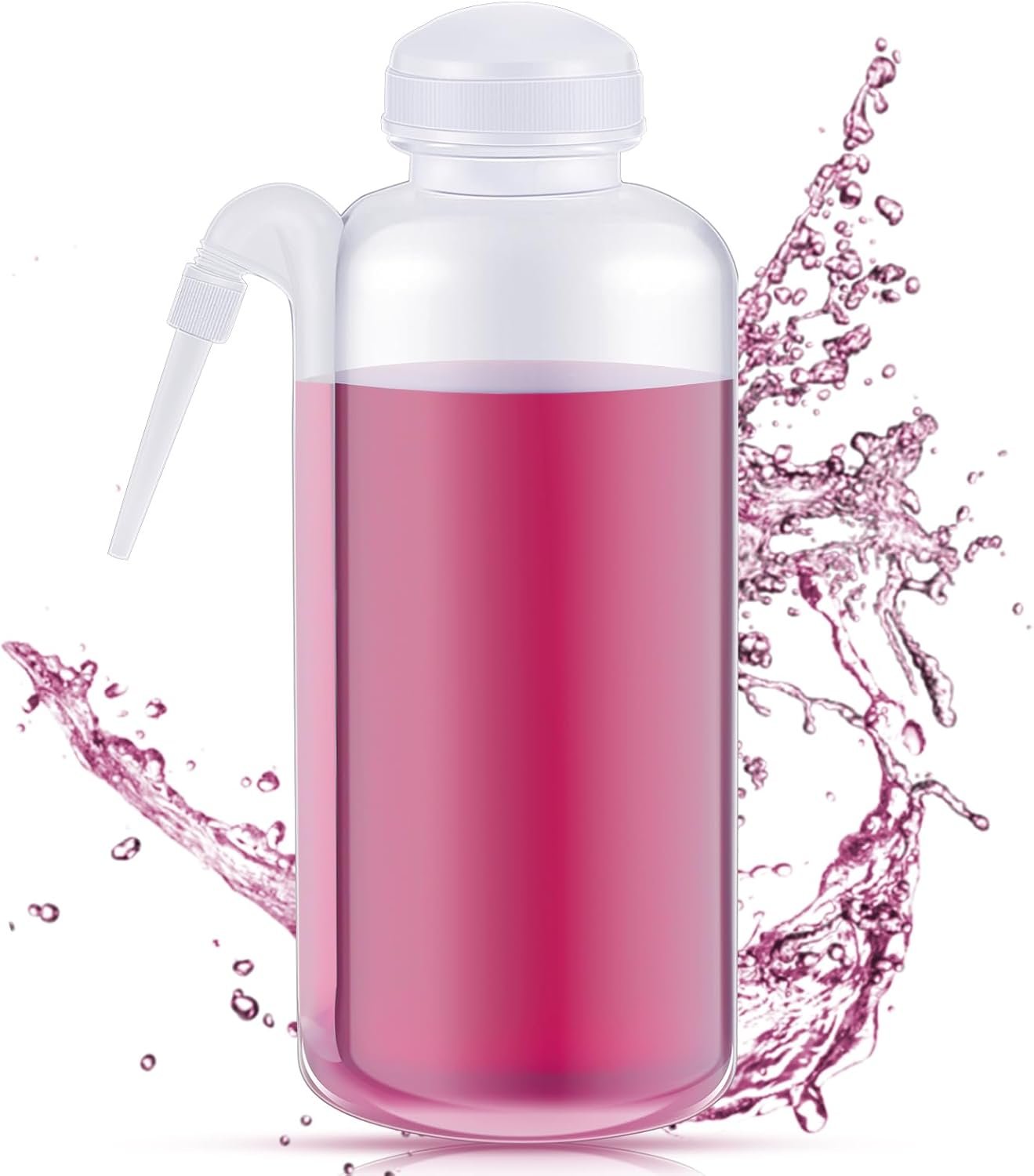 Jingmore 1 Pack Communion Cup Filler Bottles, No-drip Squeeze Dispenser for Church Communion Services and Religious Events, 17 oz Plastic Wine Juice Squeeze Bottles with Side Spout for Easy Filling