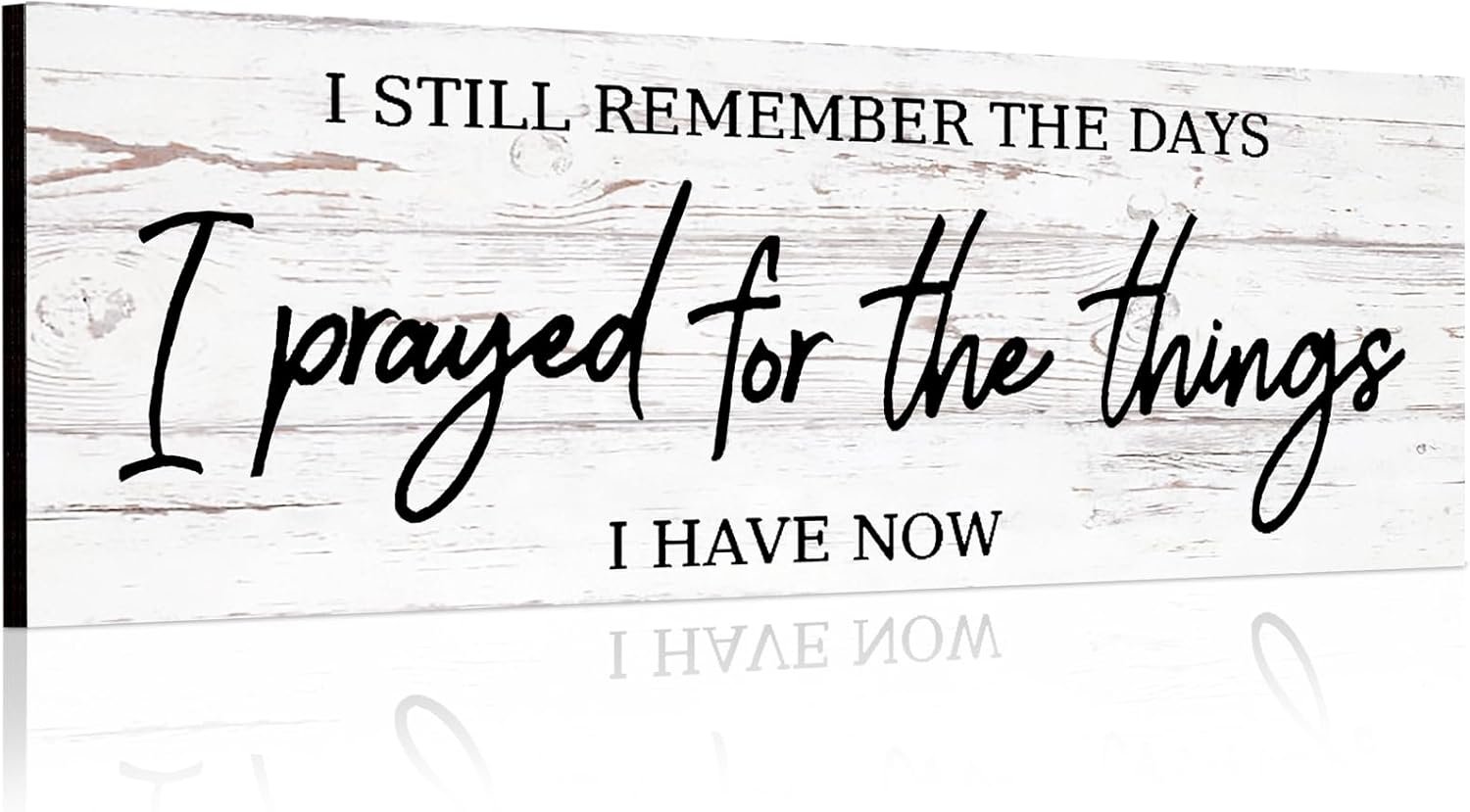 Jetec Farmhouse Bible Verse Scripture Wall Signs, I Still Remember The Days I Prayed for The Things I Have Now Wooden Plaque Decor for Church Home Christian Wall Art Decor