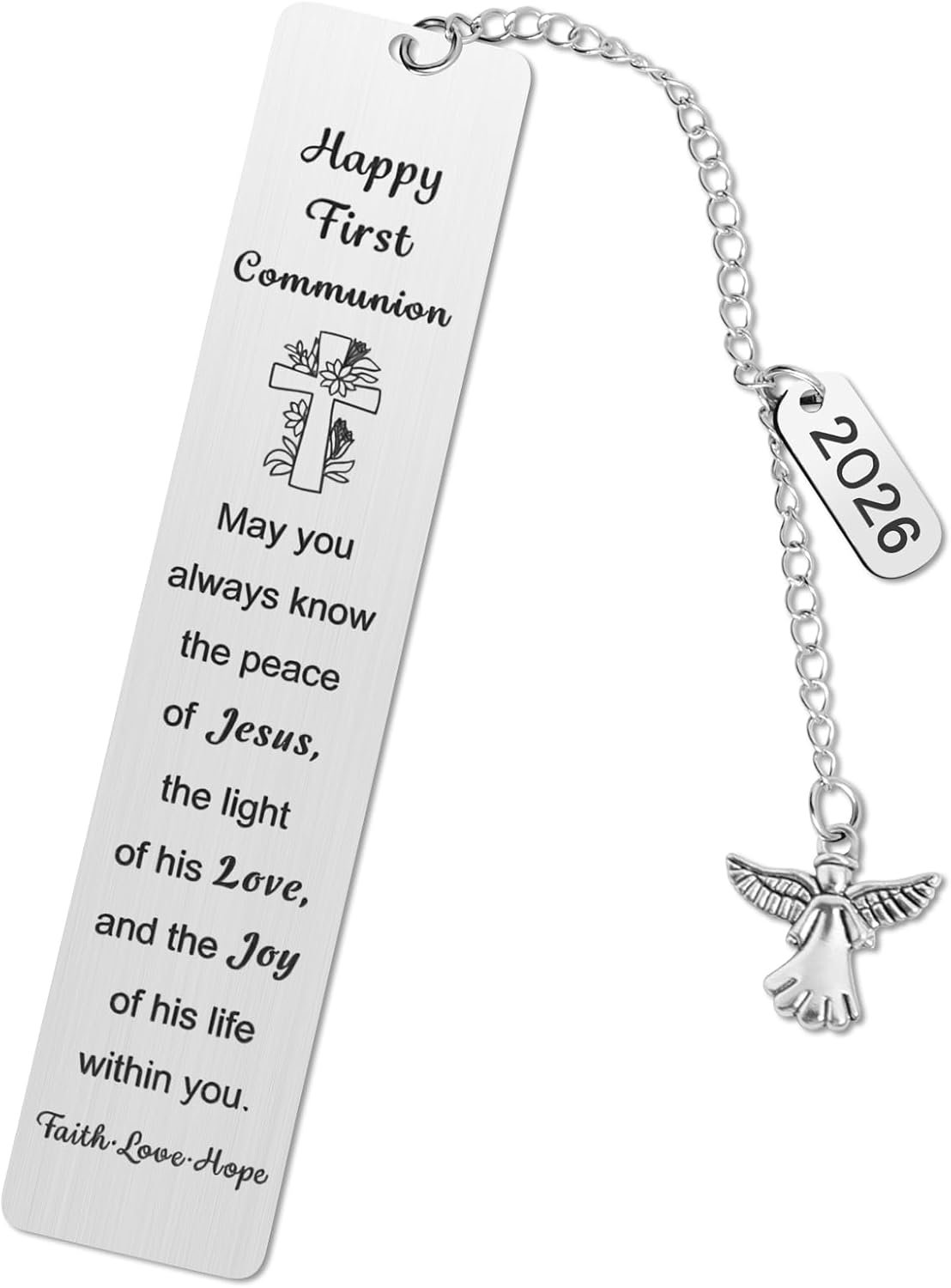 First Communion Bookmark,Tumwisk First Communion Gifts for Girls Angel Chain Bible Book Mark Christians Easter Bookmarks for Kids, Bookmarks for Women Inspirational Teenage Confirmation Baptism Gifts