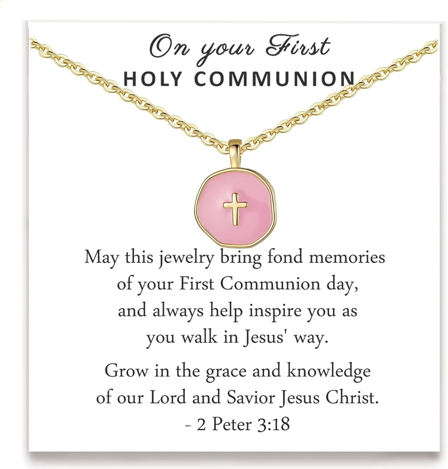 GINAZL Colorful Cross Necklace for Women Girls, Valentines Day | Birthday | First Communion | Christmas Gift | Easter Gifts