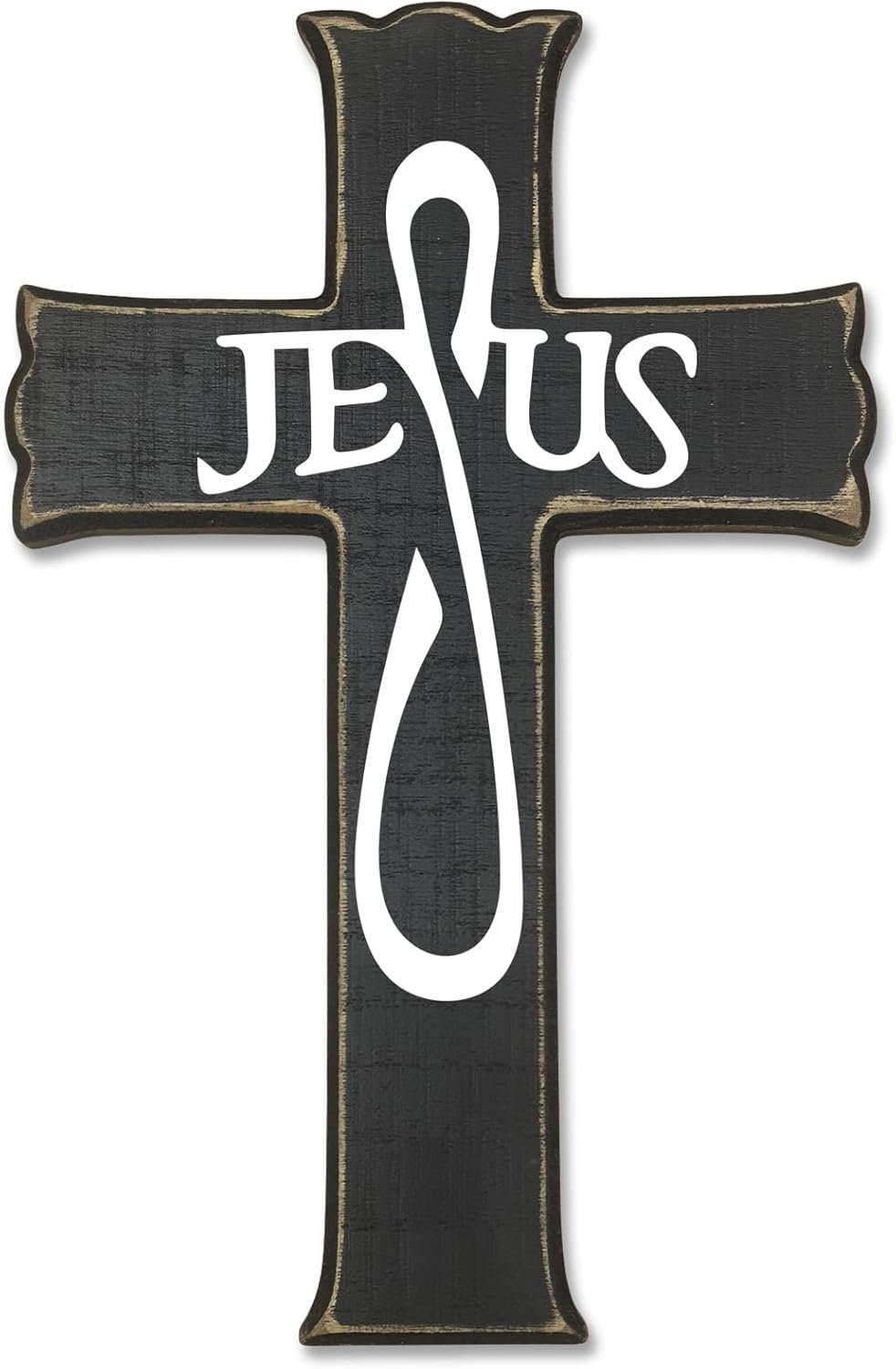 Asdhw Wooden Simple Style Cross Wall Decor,Christian Cross Religious Faith,Distressed for Home Easter Farmhouse Home Hanging Decorations Indoor Outdoor(6.5 x 10 Inch) – A04
