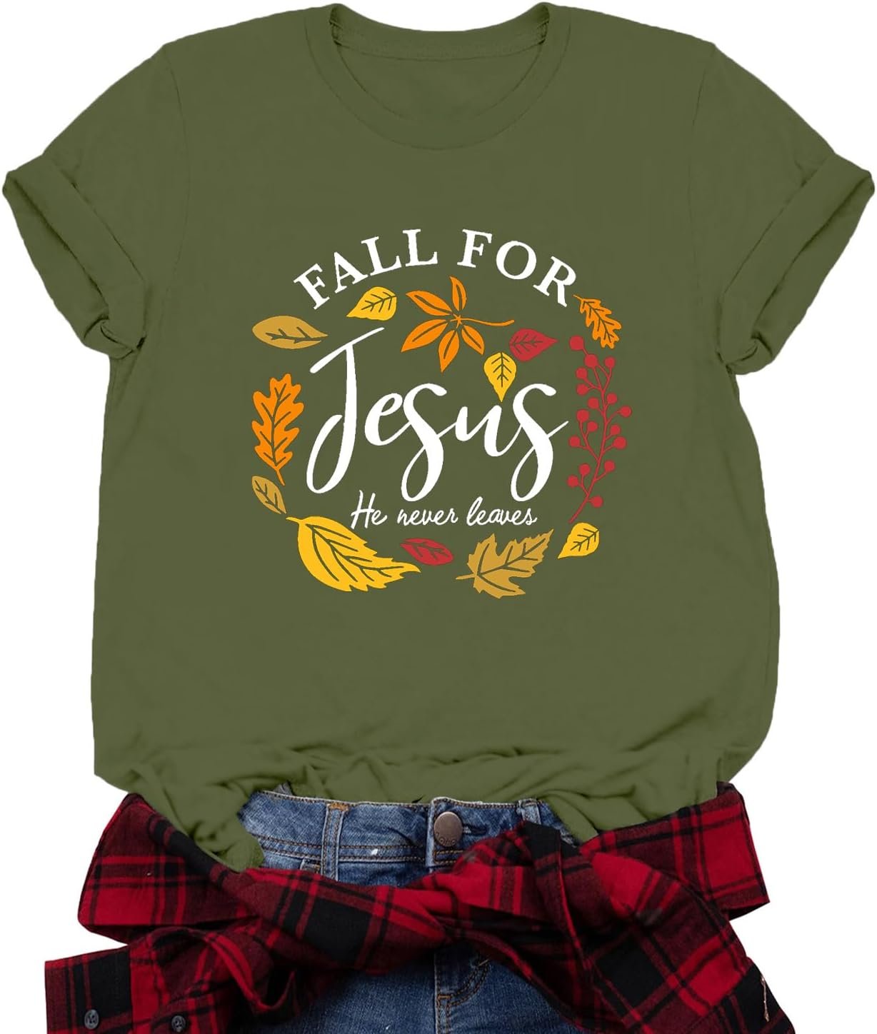 Christian Shirt for Women Jesus T-Shirt Inspirational Short Sleeve Fall for Jesus Tee Tops