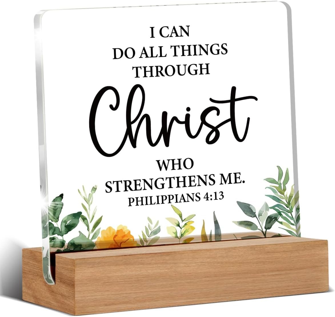Christian Gifts for Women Men, Inspirational Religious Gifts for Christian Women, Bible Verse Decor Desk Signs Plaque
