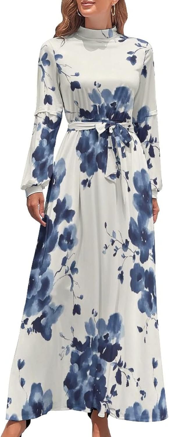 TAIZIYEAH Floral Print Long Dress for Women Summer Top