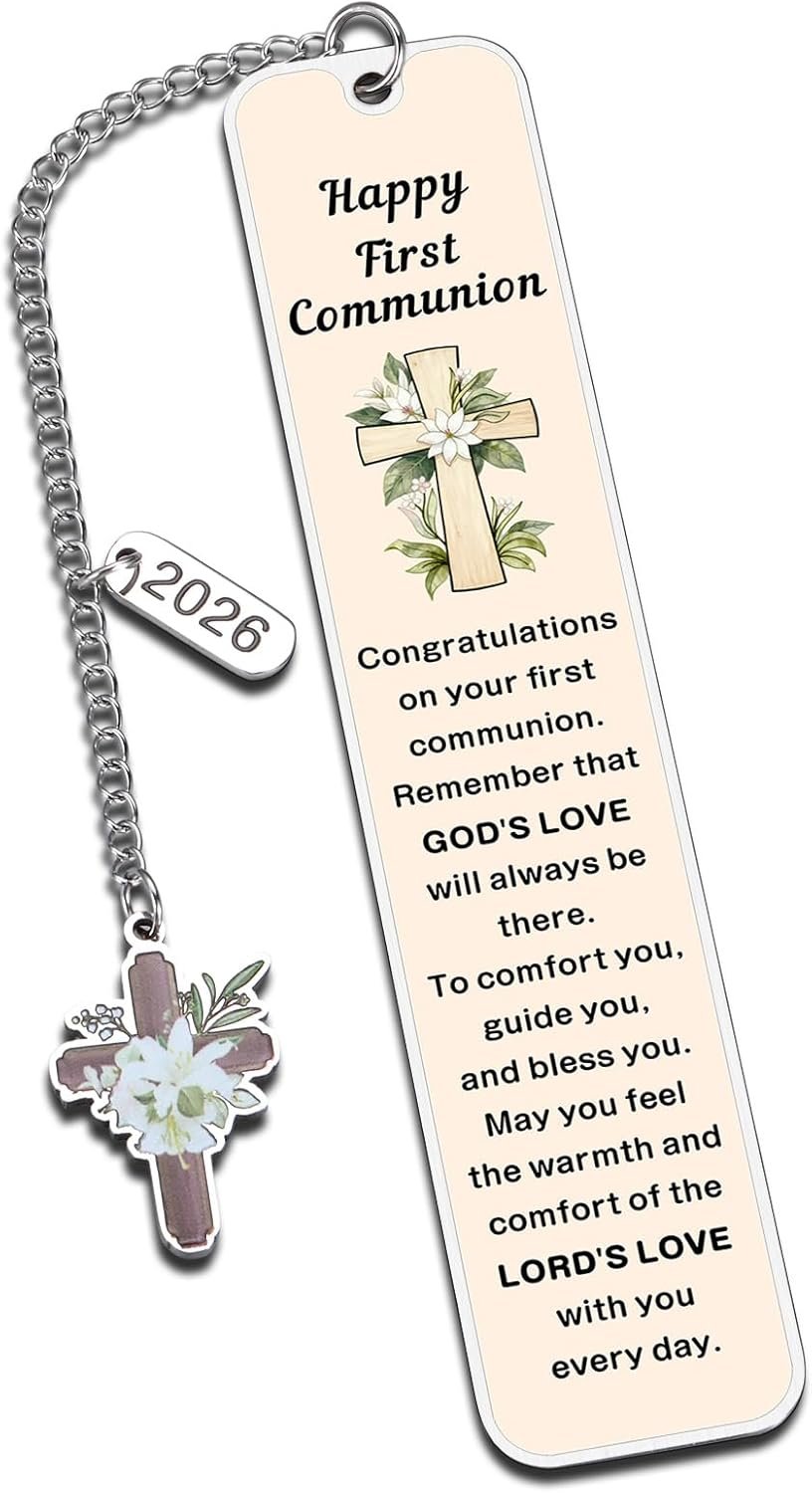 First Communion Gifts for Girls Boys – First Holy Communion Bookmark for Teens Christian for Godson Goddaughter 1st Holy Communions Favor