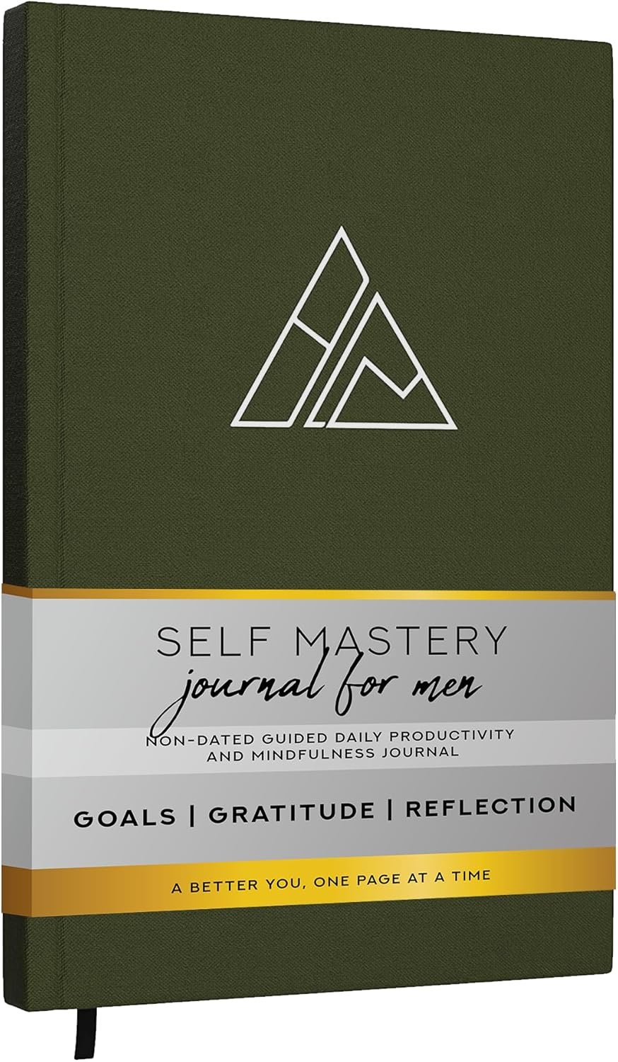 Realizations Self-Mastery Journal for Men – Gratitude Journal – 5 Minute Journals – Reflection Manifestation Journal for Mindfulness – Goal/Guided Gratitude Journel for Women & Men (Olive)
