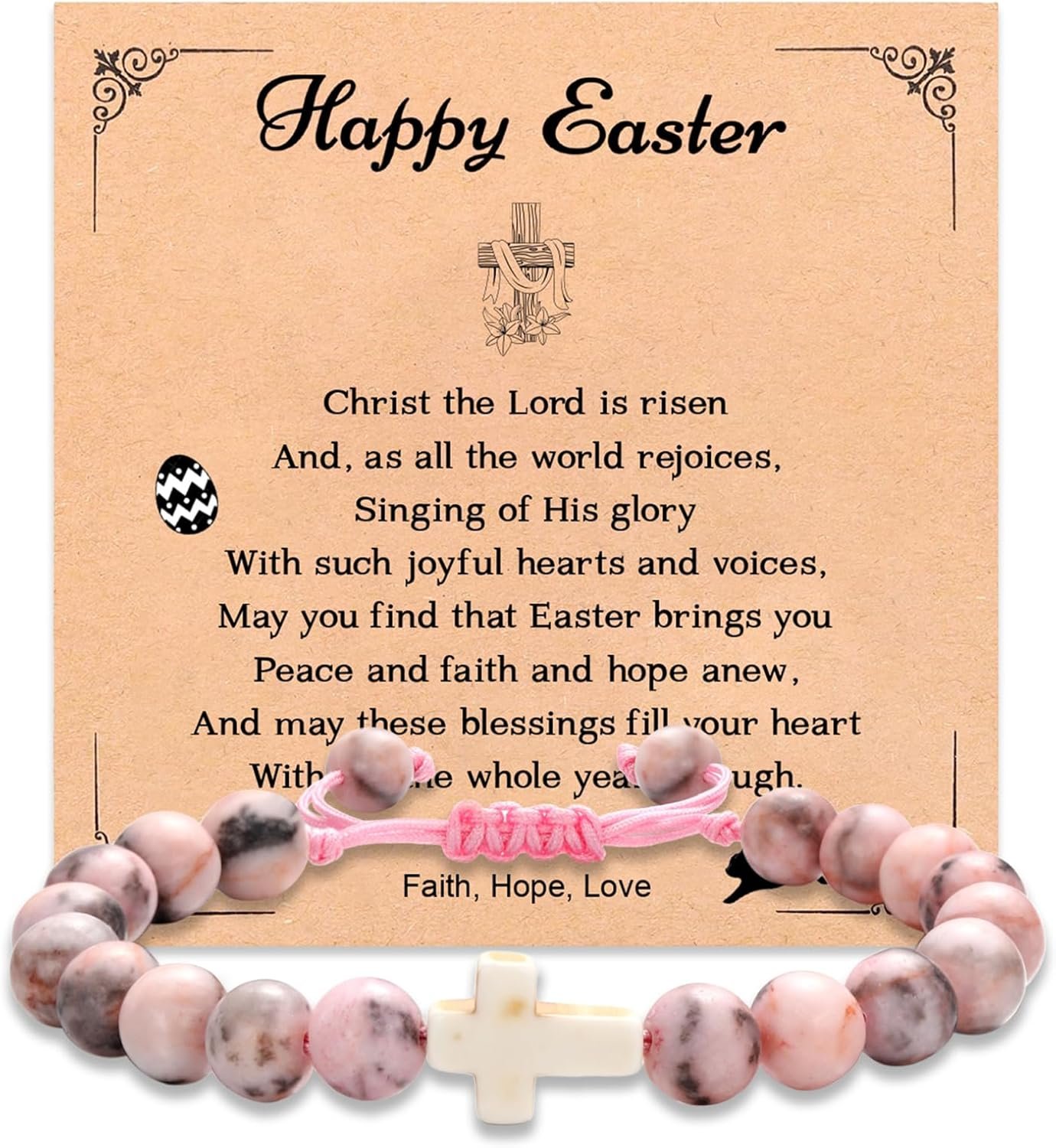 Korotho Christian Easter Basket Stuffers for Teen Girls Boys Catholic, Cross Bracelet Jewelry Religious Easter Gifts for Teenage Girls Boys Easters Baskets Gift for Duagther Niece Son