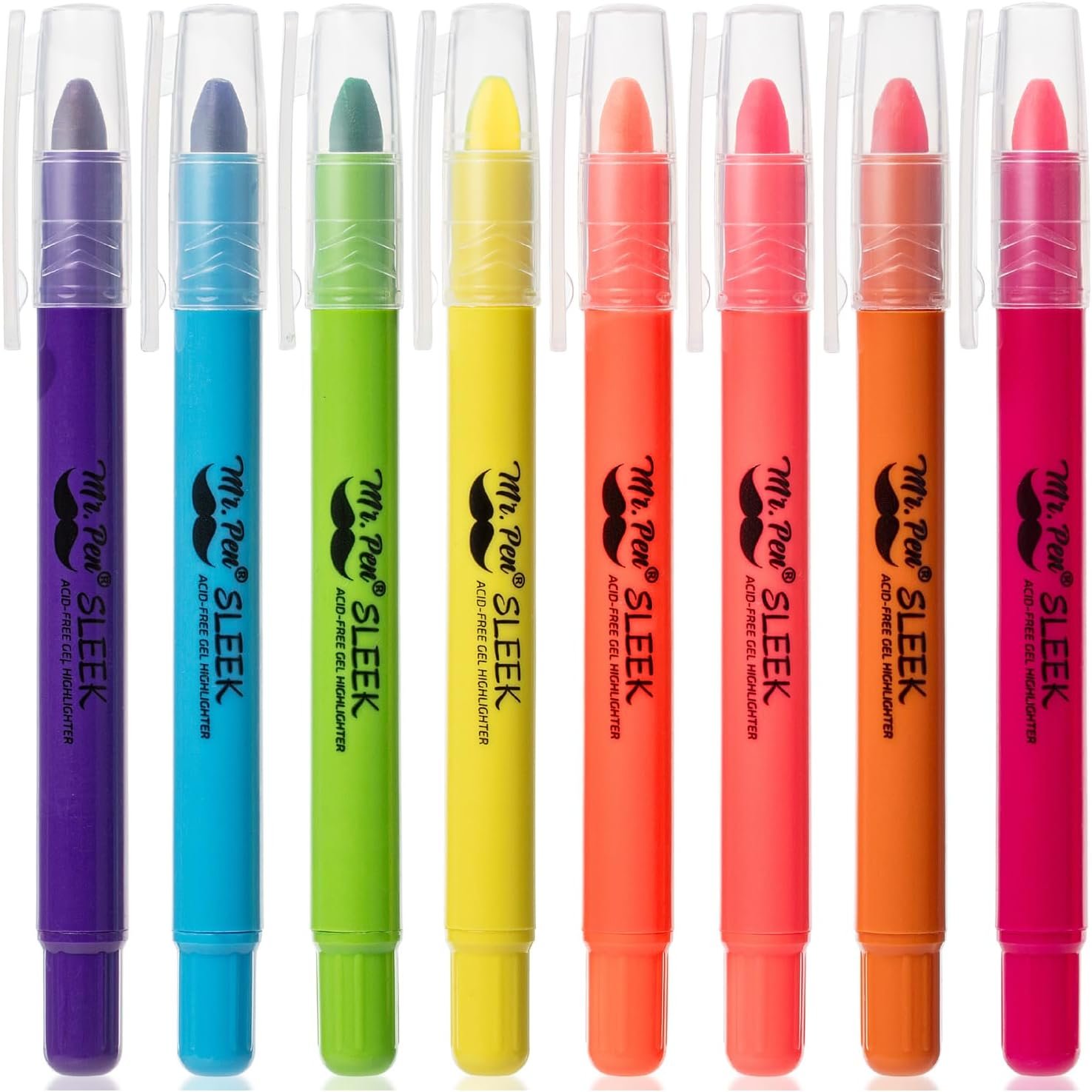 Mr. Pen- No Bleed Gel Highlighters, Vibrant Colors, 8 Pack, Bible Highlighters and Pens No Bleed, Bible Markers for Study, Journaling, School Supplies and Accessories