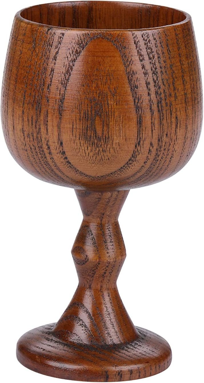 I-MART Handcrafted Wooden Goblet Chalice Cup 5 oz Jujube Wood Wine Goblet for Communion Cups, Chalice Goblet Wooden Cup for Churches, Home, Rustic Kitchen and Gift