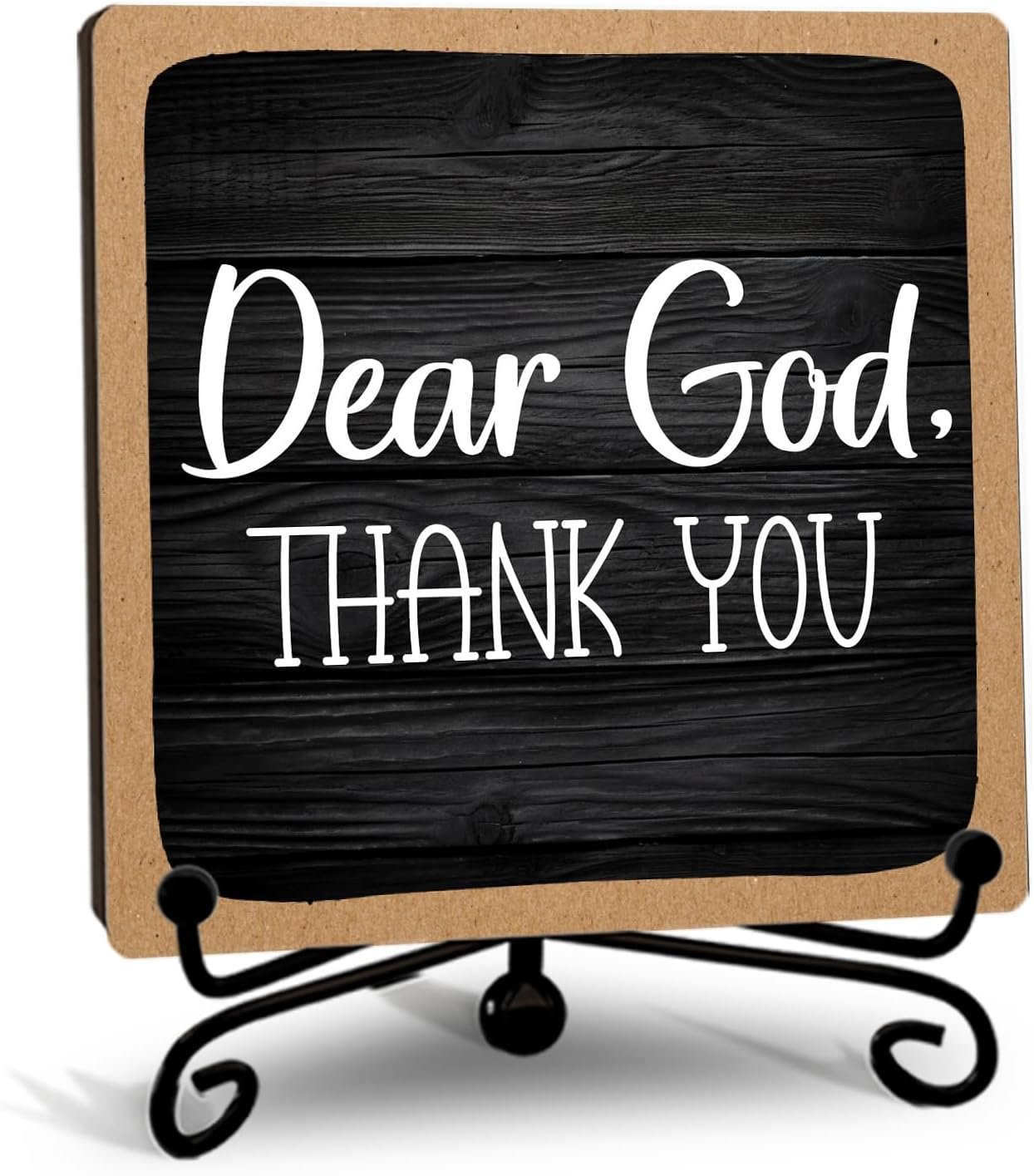 Christian Decor for Home, 5 Inch Rustic Wooden Sign, Thank You Gift for Family Friends Coworkers, Inspirational Small Shelf Decor for Farmhouse Living Room Bedroom Office Desk – 03