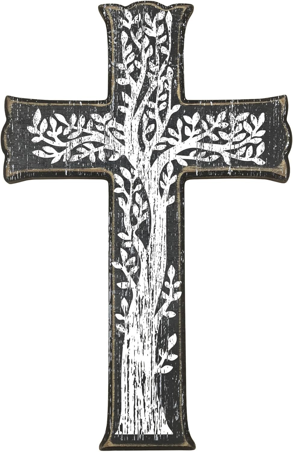 HIWGGSP 6.5″ x 10″ cross wall decor – Trees – Christian Wooden Cross, tabletop & wall decoration, suitable for farmhouses, homes, Easter, indoor and outdoor hanging decoration (1 PCS) – A04