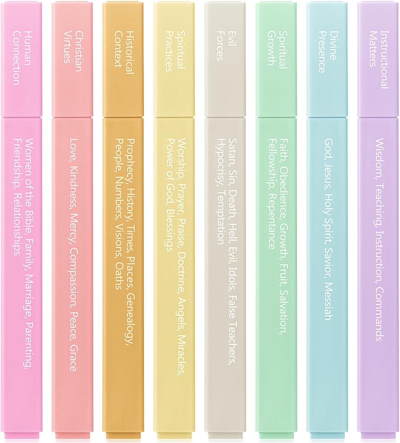 Mr. Pen- Bible Highlighters with Color-Coding System, 8 Pack, Soft Chisel Tip, Aesthetic Highlighters Assorted Colors, Fast Drying Bible Markers No Bleed Through for Journaling and Underlining