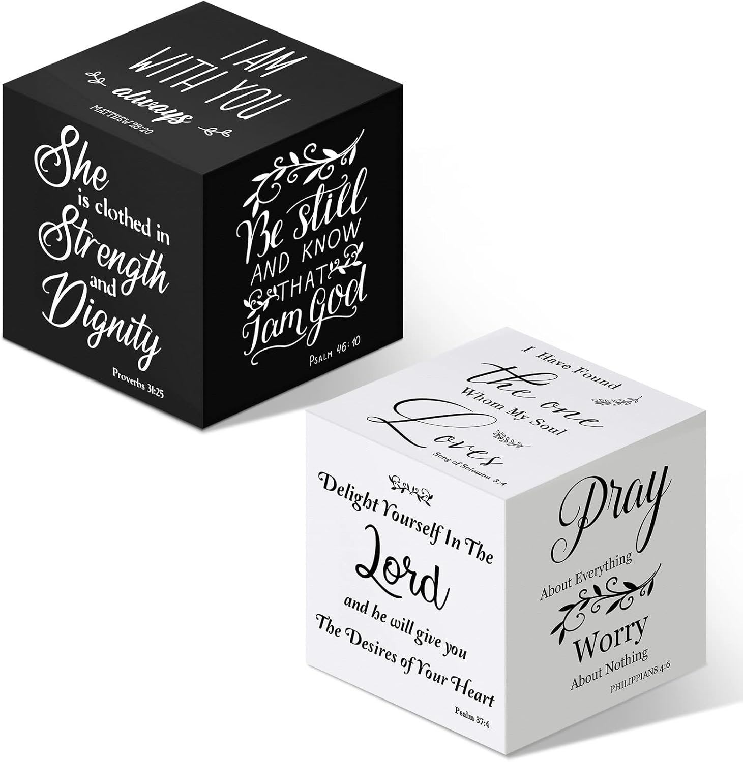 2 Pcs Bible Verse Mini Wood Signs Father Day Gift Christian Decor Be Still and Know Religious Sign Wooden Scripture Desk Decor Rustic Bible Verse Blocks Home Word Plaque, 3.35 Inch(Vivid Style)