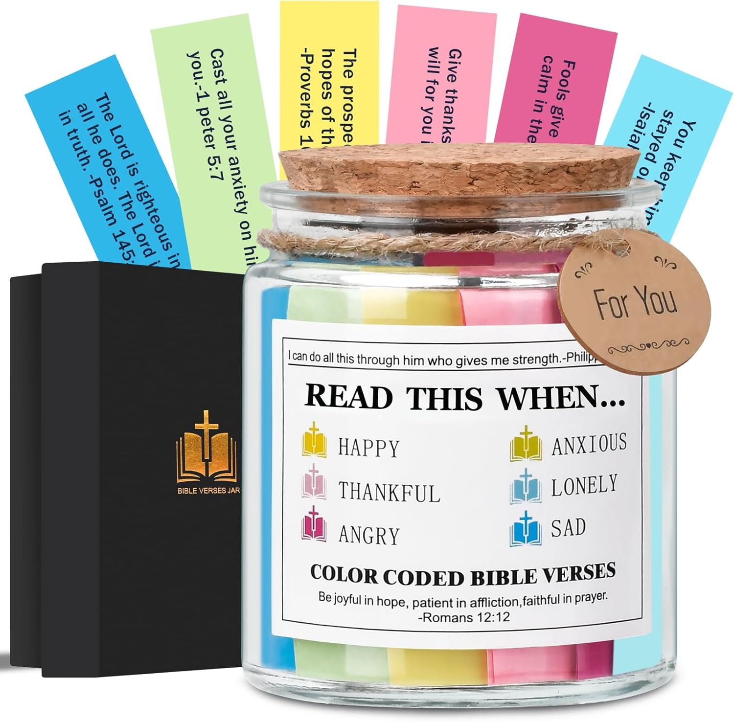 Graduation Gifts for Women Her – Bible Verse Jar Christian Gifts for Women Sister Mom Wife Daughter Dad, Fathers Day Birthday Christmas Stocking Stuffers Mothers Day Presents Religious Jar