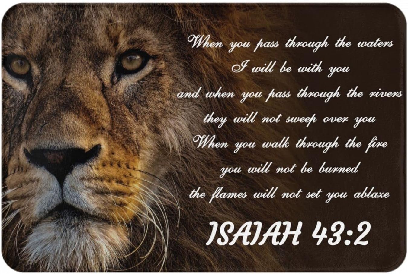 Vivacite Prayer Mat Christian Gifts for Women Men Faith Religious Spiritual Gifts for Women Prayer Rug with Bible Verse Christian Decor Area Rug for Pray and Meditaion Scripture Isaiah 43:2, 24″X16″