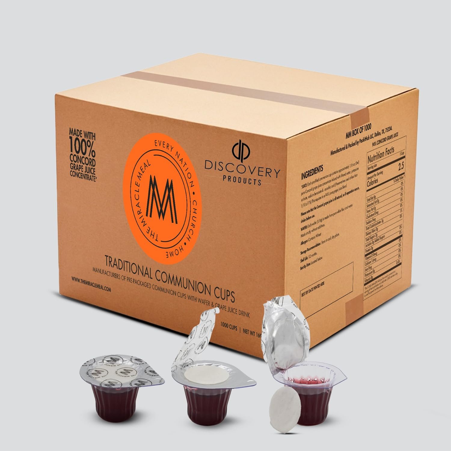 DISCOVERY PRODUCTS Prefilled Communion Cups and Wafer Set With Juice – Pack of 1000 for Divine Experiences