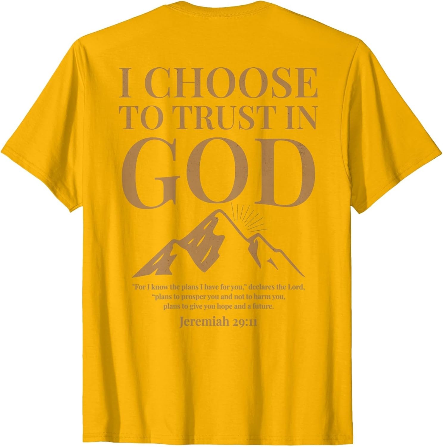 (ON Back) Trust in God Jeremiah 29 11 Christian Bible Verse T-Shirt
