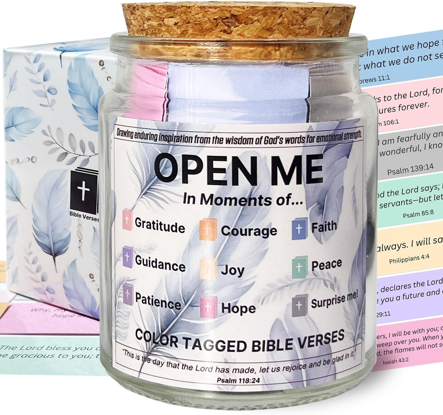 Bible Verse Jar, Christian Gifts for Women, Best Friend Birthday Present for Women, Her, Sisters, Besties, Mom Gifts Graduation Gift, Prayer Hope Jar (Gift Package 2)