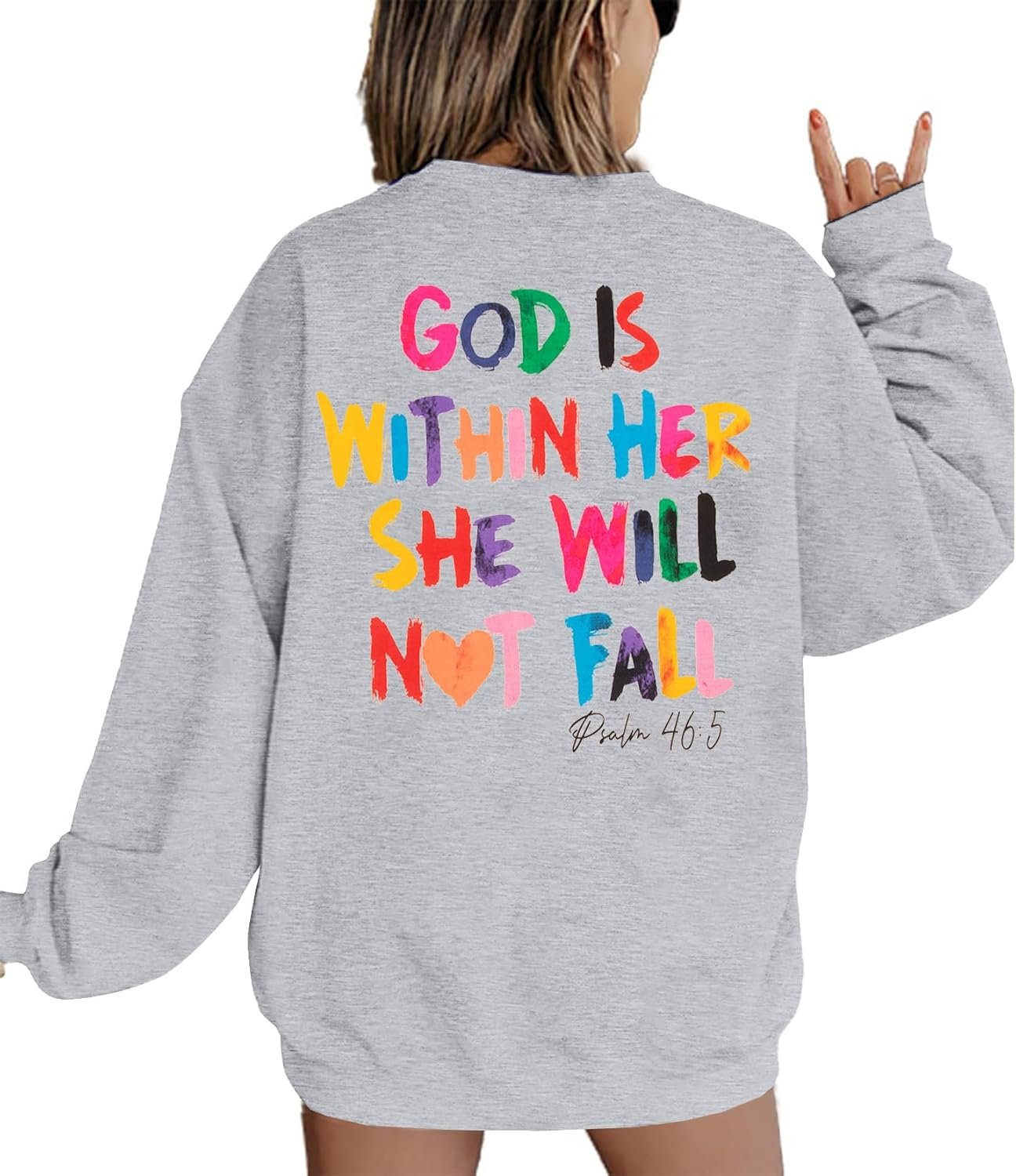 Christian Sweatshirt Women Bible Verse Pullover Christian God Is Within Her Long Sleeve Inspirational Blouse Top