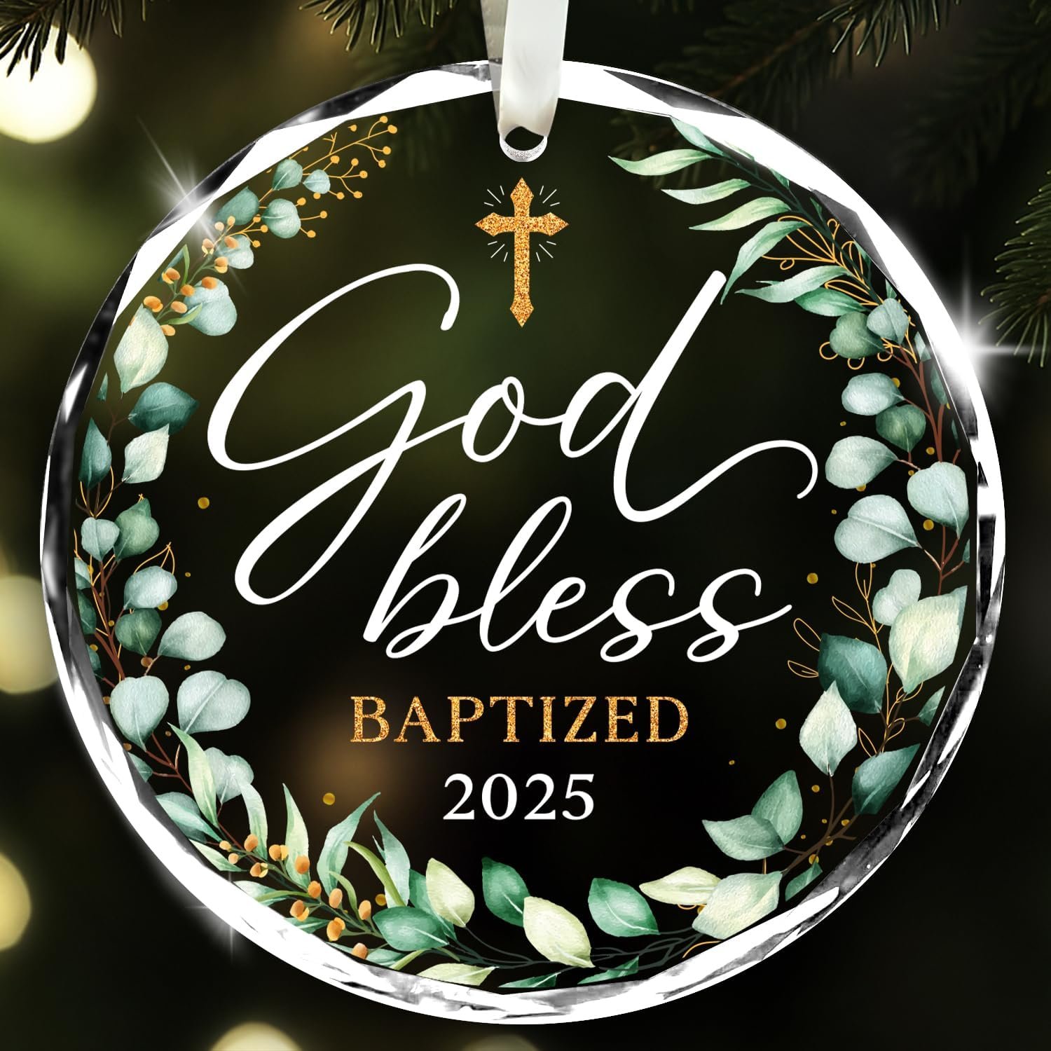 NewEleven Baptism Girl, Boy 2025 – Christian Gift for Women, Men, Baby – Baptism Decorations for Girls, Godchild Gift from Godparents – Christmas Ornaments