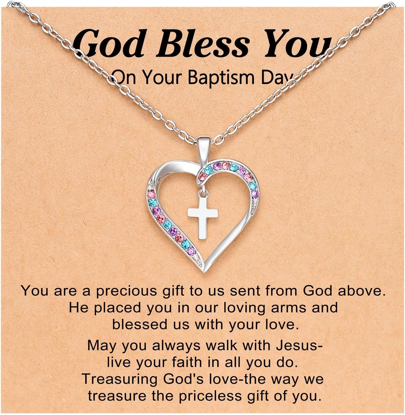 UPROMI Cross Necklace for Girls Back to School Gifts for Girls Baptism First Communion Confirmation Graduation Gifts