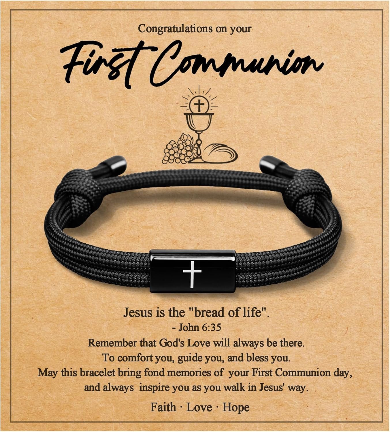 PEALICIOUS First Communion Gifts for Girls Boys, Cute Cross Bracelet as 1st Communion Favors Holy Religious Jewelry Christian Catholic Gifts for Son Daughter Niece, Easter Basket Stuffers for Teen
