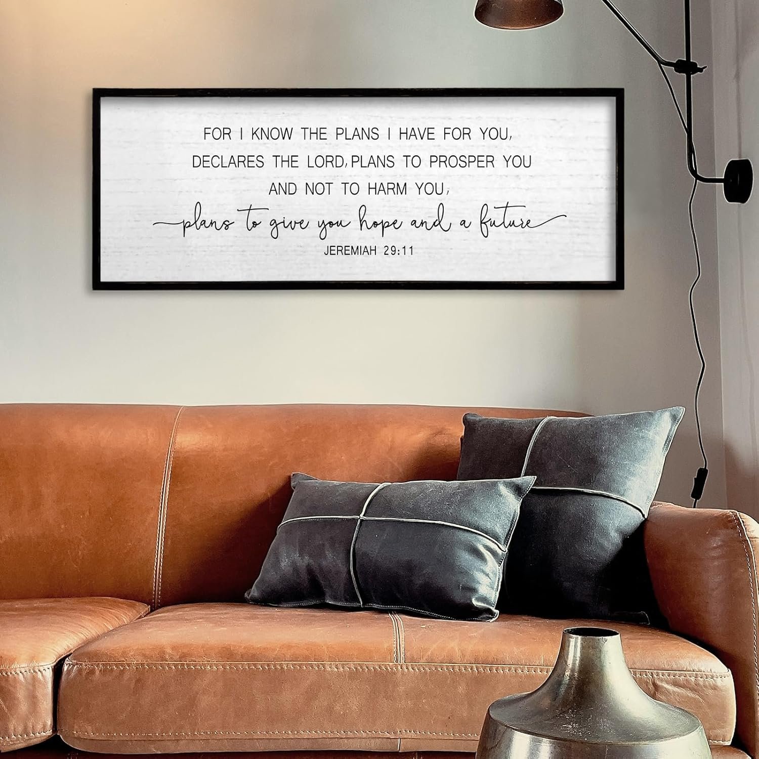 TQianJiang Jeremiah 29:11 Wall Art Bible Verse 40″x15″ For I Know The Plans I Have For You Sign Large Christian Scripture Blessing Hanging Decoration (Black