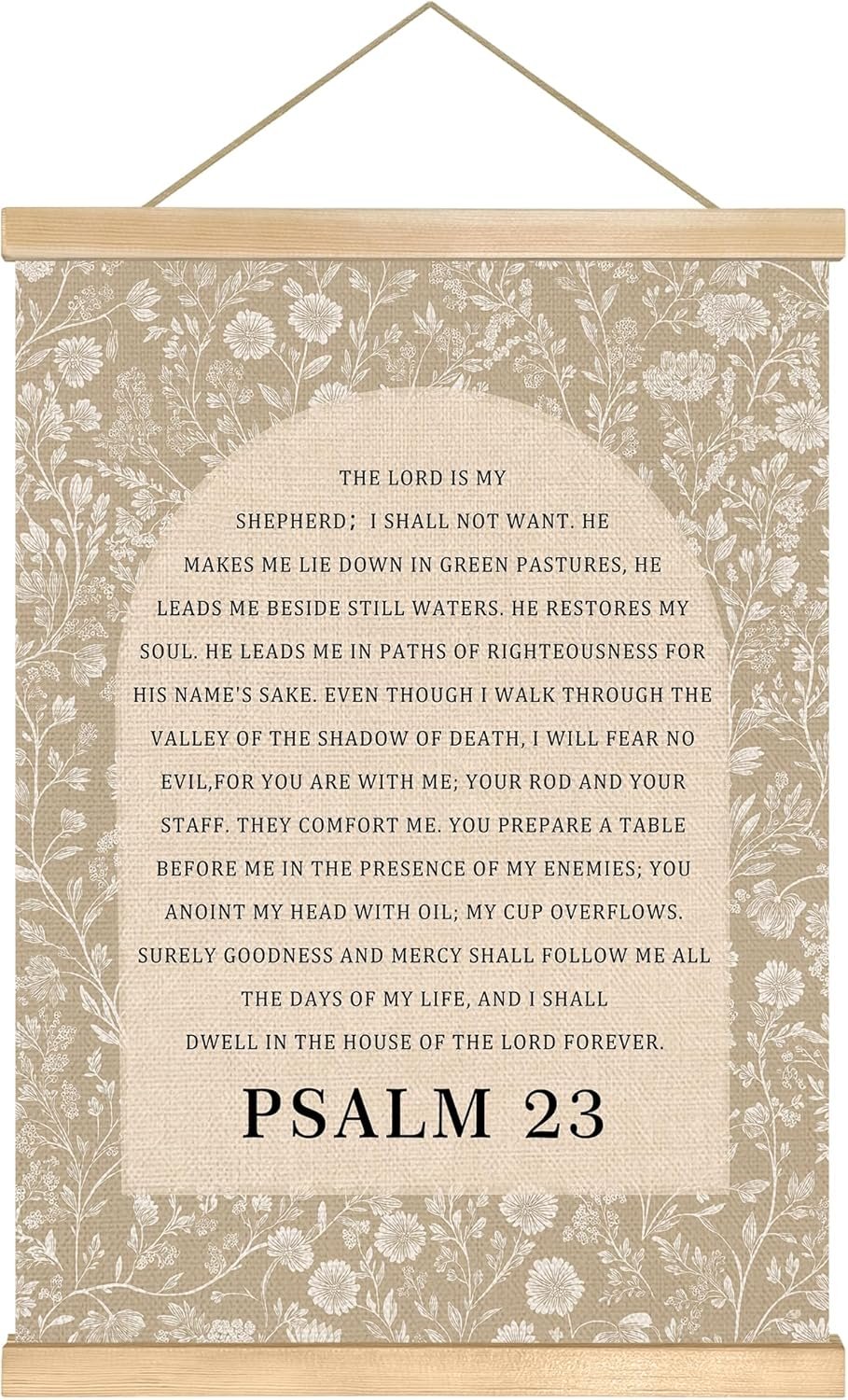 You Found a Duck Psalm 23 Bible Verse Wall Art, Christian Scripture Poster, Rustic Linen Hanging Poster for Religious Home Décor, Inspirational Faith Gift for Church, Office or Prayer Room, 14×18.5 Inch(Js05)