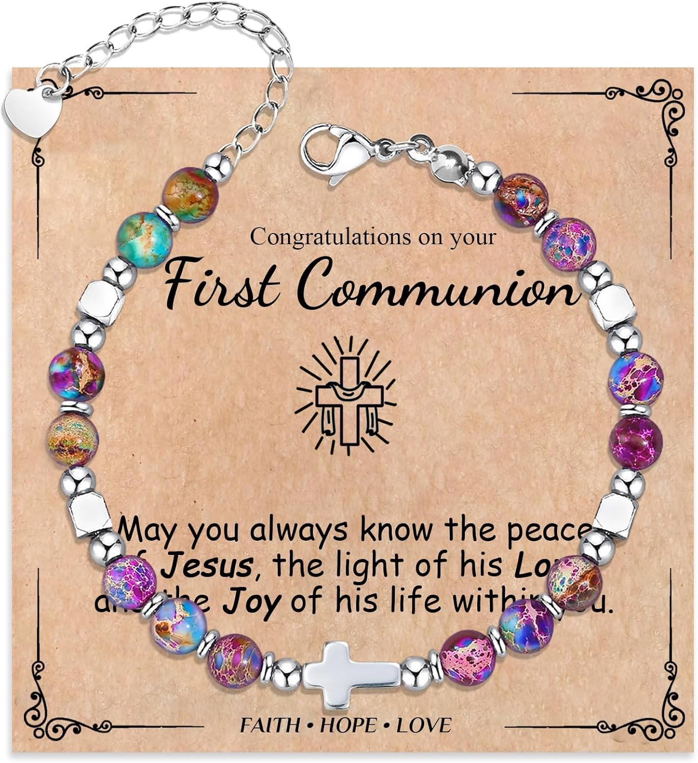 Easter Basket Stuffers for Teens Girl Kids, Cross Bracelet for Women Girls, Easter Gifts for Daughter Granddaughter Sister In Christ Friend Niece, Christian Baptism Confirmation First Communion Gifts for Girls