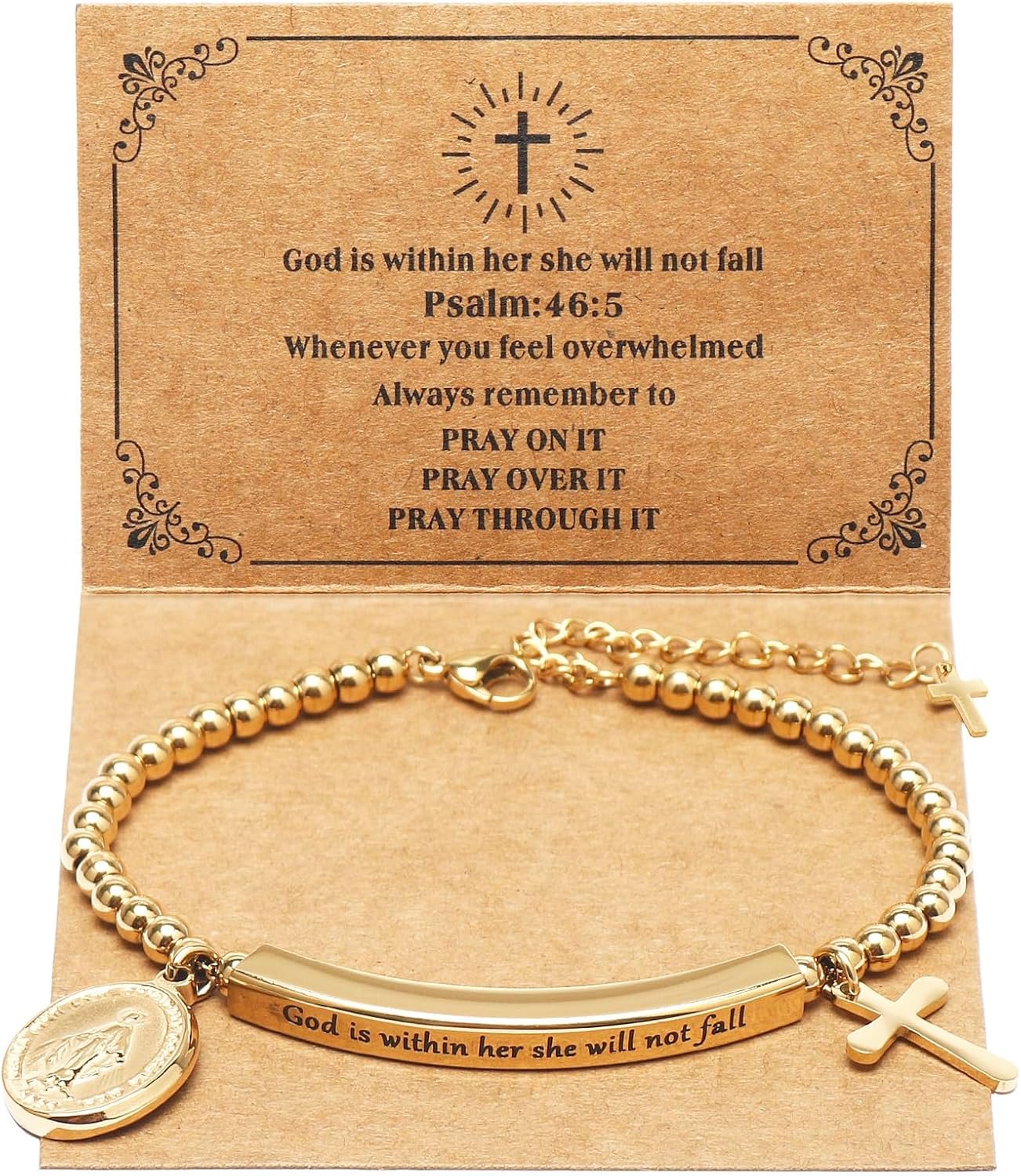 DS Inspirational Bracelet for Women Christian Engraved Bibler Verse Cross Butterfly Daisies Charm Bracelet, Exquisite Stainless Steel Jewelry Daughter Best Friend Bestie
