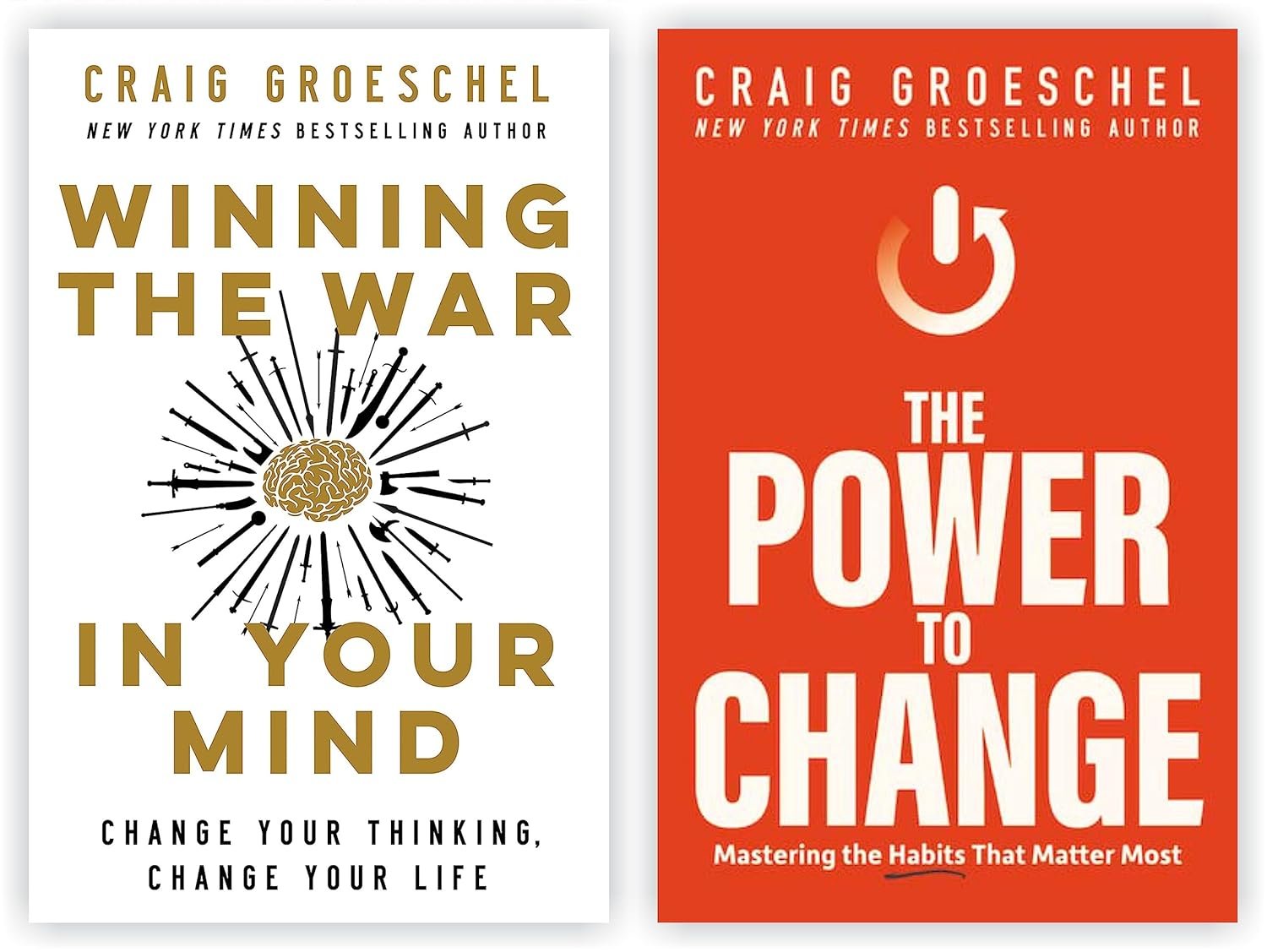 By Craig Groeschel 2 Books Collection Set: Winning the War in Your Mind: Change Your Thinking, Change Your Life & The Power to Change: Mastering the Habits That Matter Most
