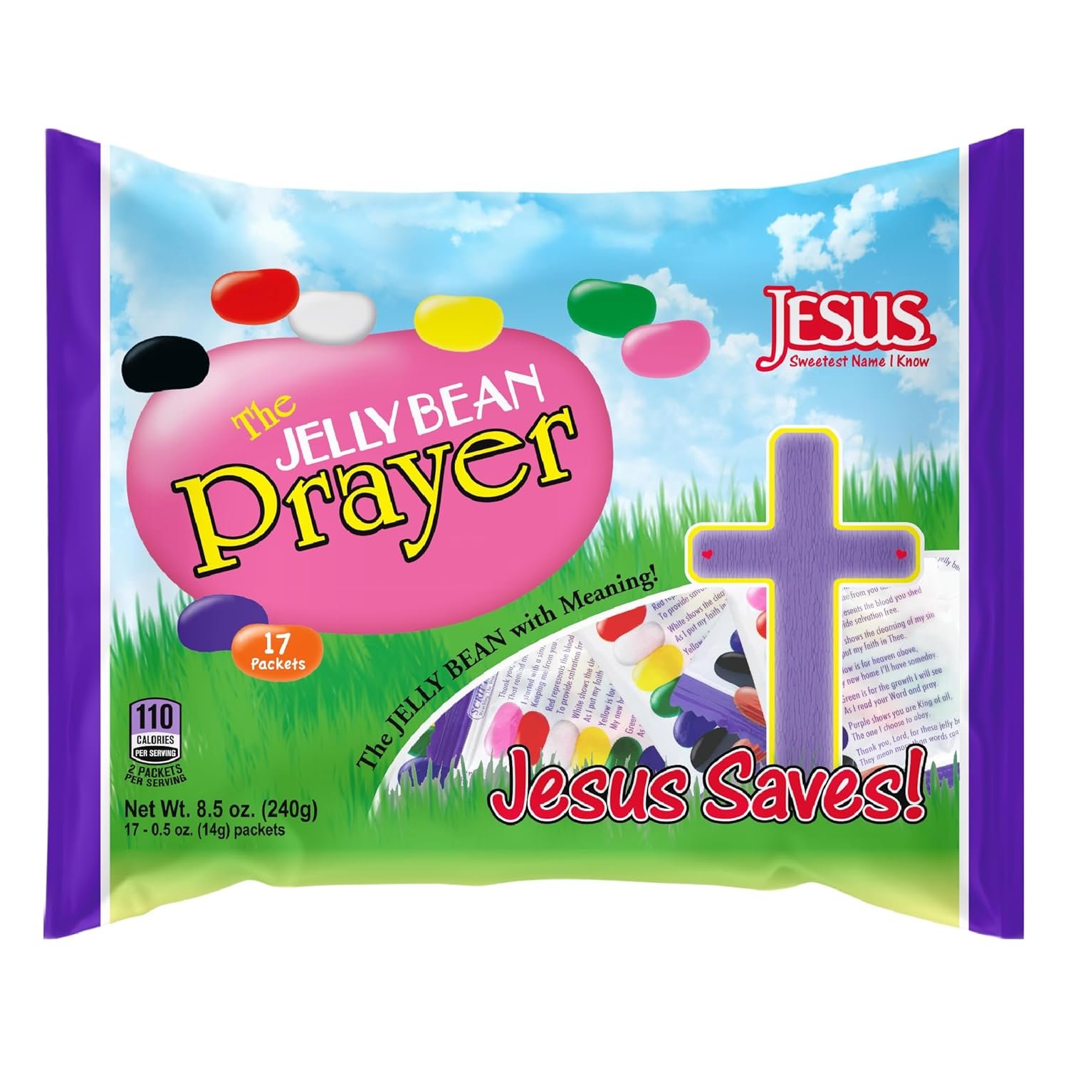 Scripture Candy, The Jelly Bean Prayer Spring Themed Bag, 17 Count (Net wt. 8.5oz (240g)