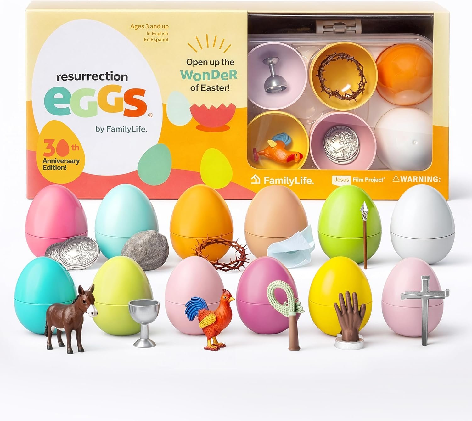 FAMILYLIFE Resurrection Eggs 30th Anniversary Edition – 12-Piece Set with Booklet & Religious Figurines that Tell the Story of Easter – Interactive Resurrection Eggs Easter Story for Hunting