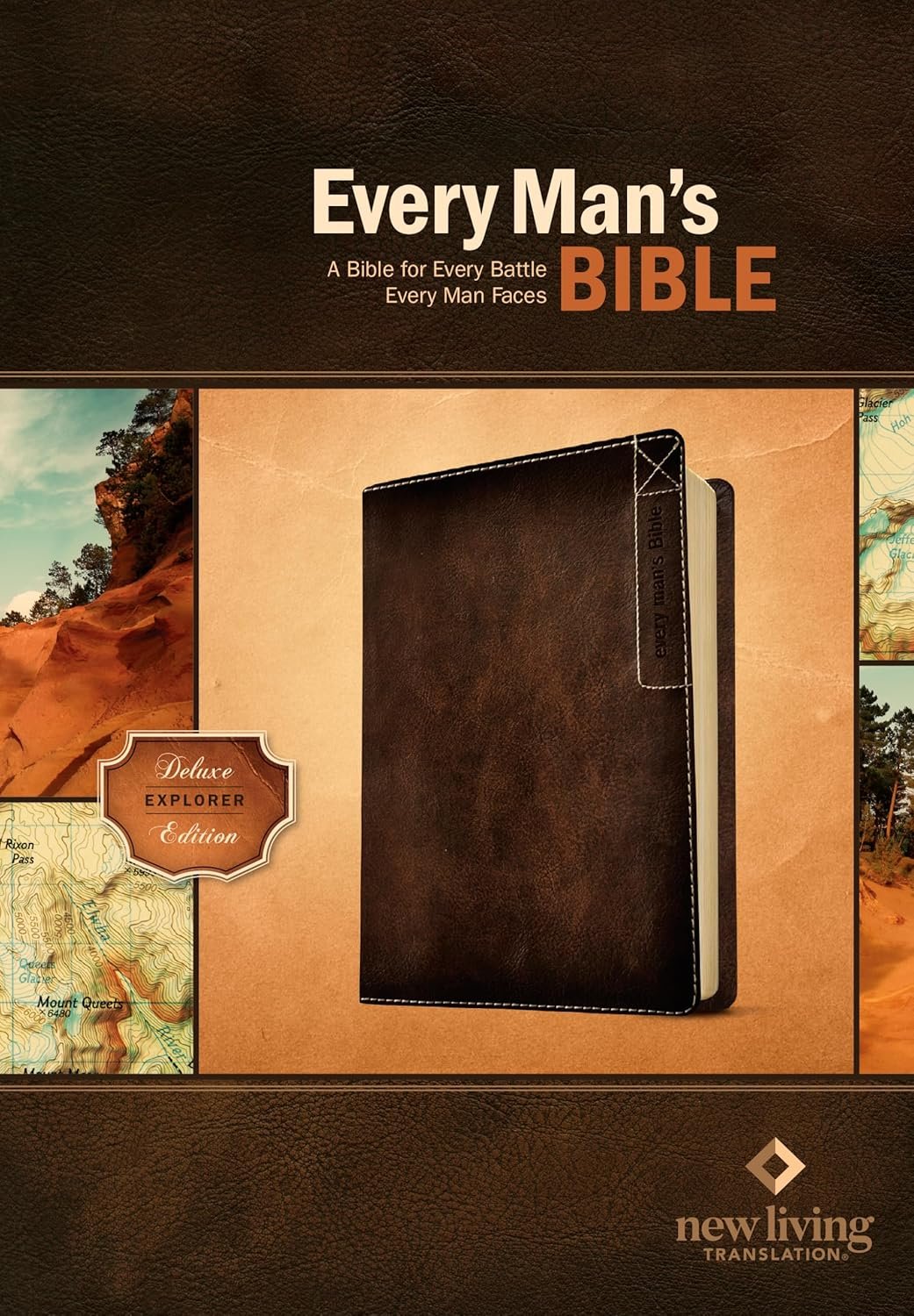 Every Man’s Bible: New Living Translation, Deluxe Explorer Edition (LeatherLike, Brown) – Study Bible for Men with Study Notes, Book Introductions, and 44 Charts