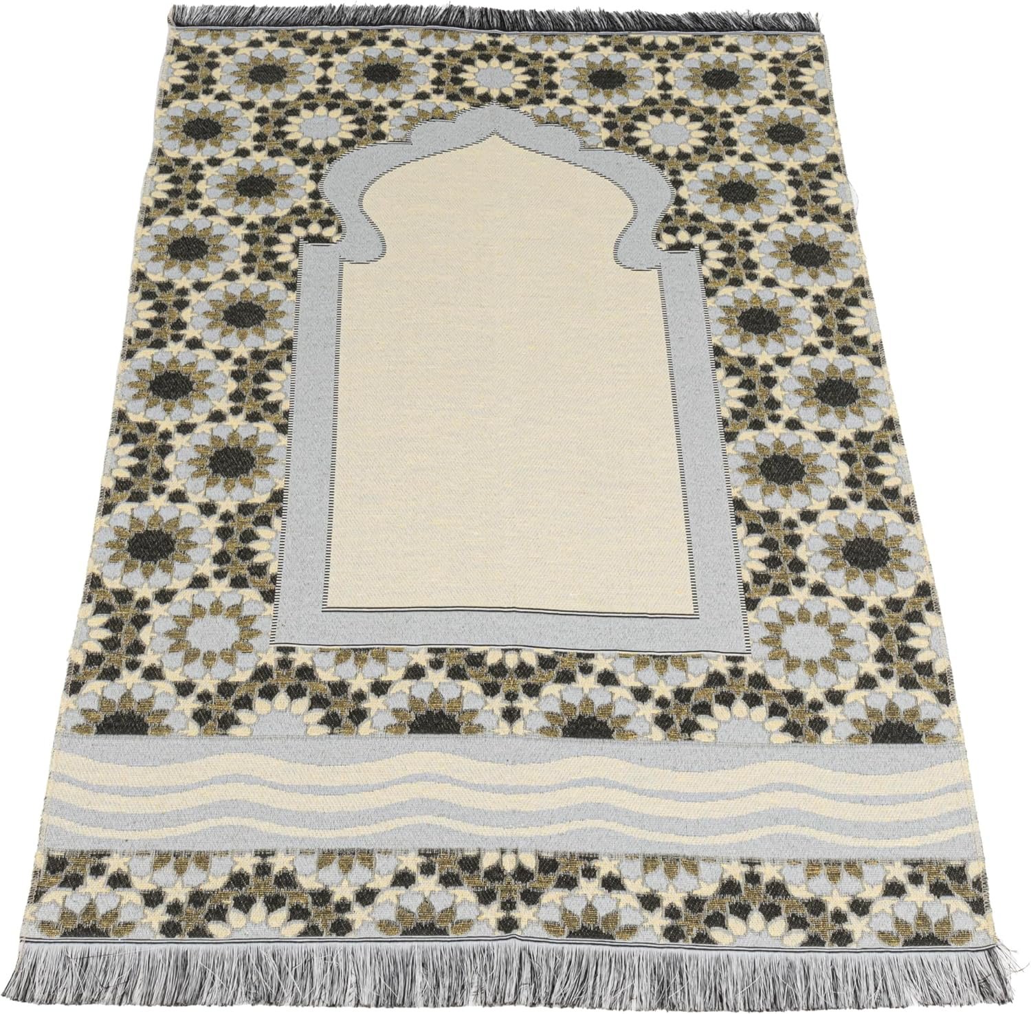 Modefa Turkish Travel Prayer Mat – Muslim Prayer Rug – Thin Woven Cotton Traditional Janamaz Sejjadah for Men Women – Prayer Matt Islam Praying Mat Stargazer (Blue)