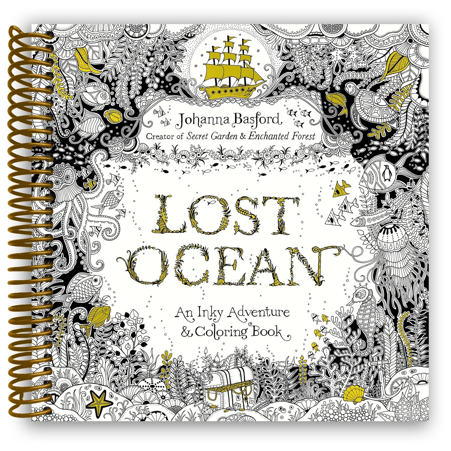 Lost Ocean: An Inky Adventure and Coloring Book for Adults