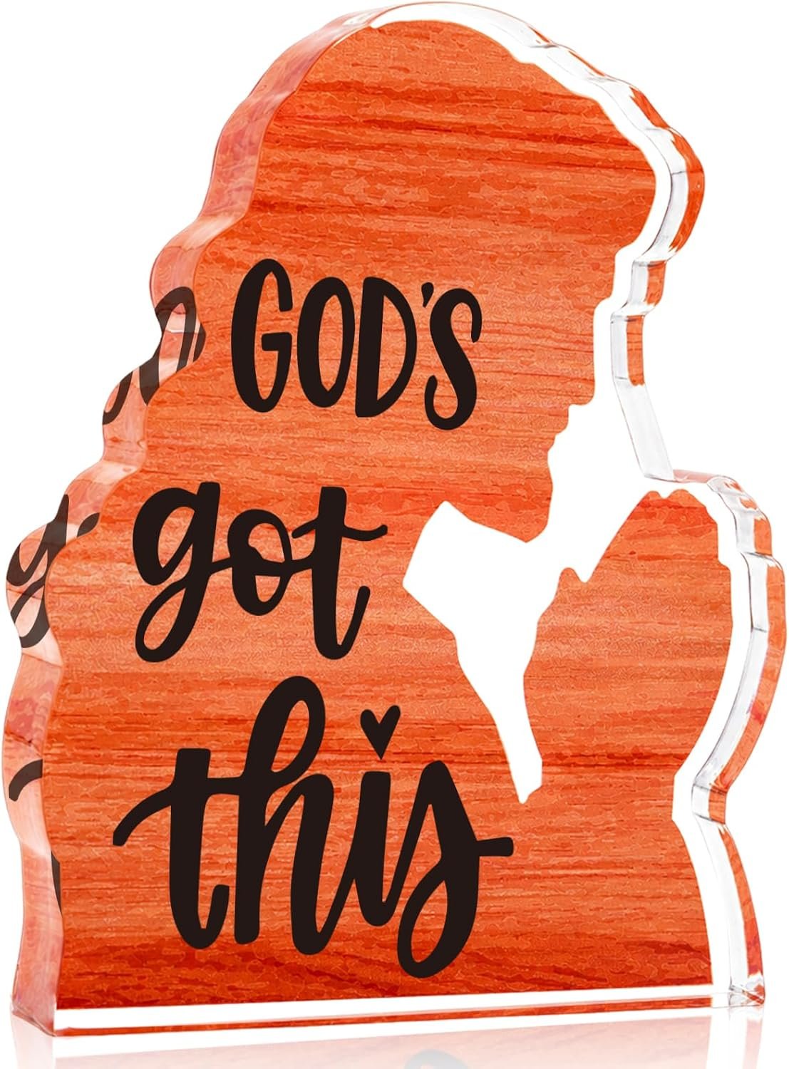 Christian Self Care Gift for Women Men God Got This Acrylic Plaque Religious Mental Health Gift for Friend Coworker Sisters Inspirational Faith Prayer Decor for Home Office Desk