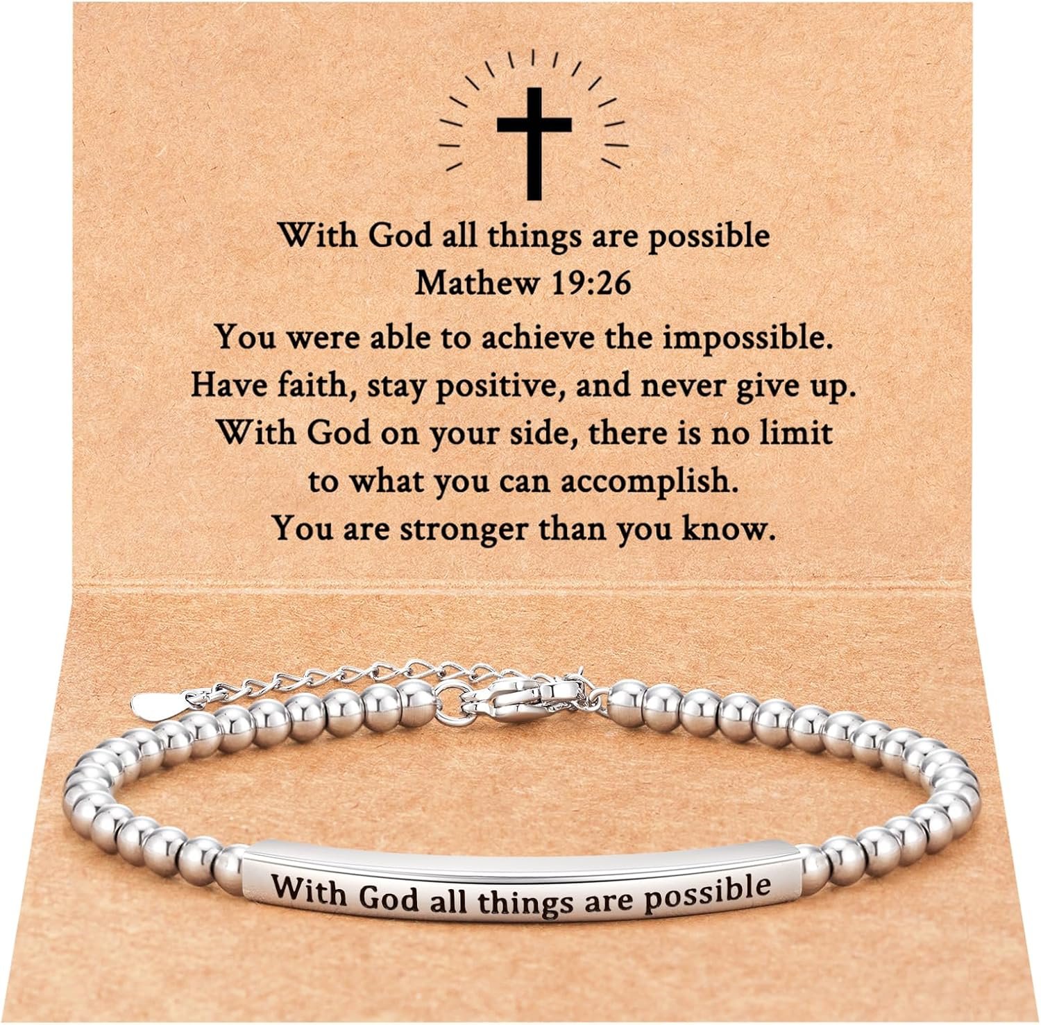 Religious Gift for Her Bible Verse Bracelet for Her Inspirational Gift