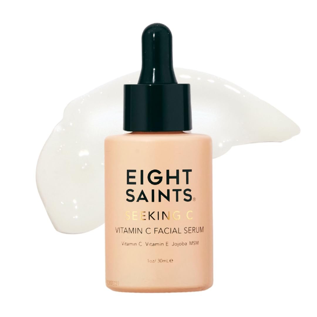 Eight Saints Vitamin C Serum for Face – Brightening & Hydrating Facial Serum for Dark Spots, Fine Lines & Wrinkles, With Hyaluronic Acid, Vitamin E, Jojoba Oil & Aloe, For Women, 1 oz