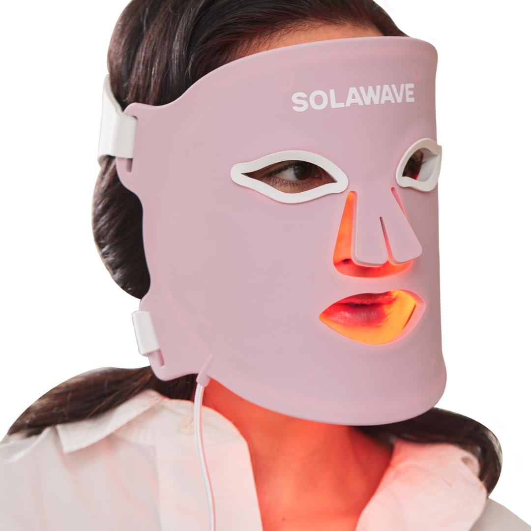 Solawave Red Light Therapy Face Mask | LED Red Light Mask, 4 Wavelengths