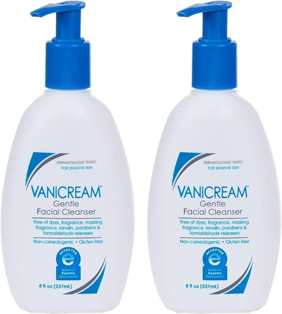 Vanicream Gentle Facial Cleanser, 8 Fl Oz (Pack of 2)