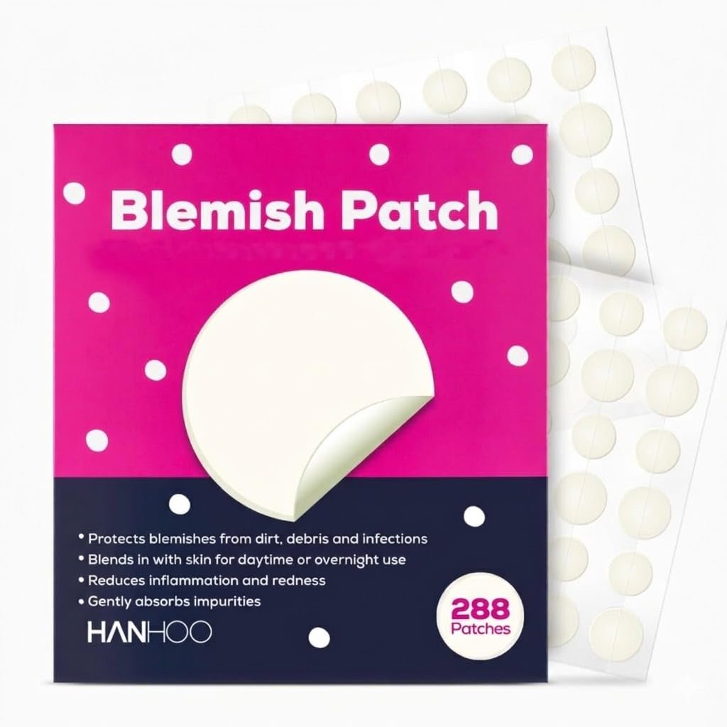 Hanhoo Hydrocolloid Acne Patch, Reduces Surface Pimples, Whiteheads, 288 ct