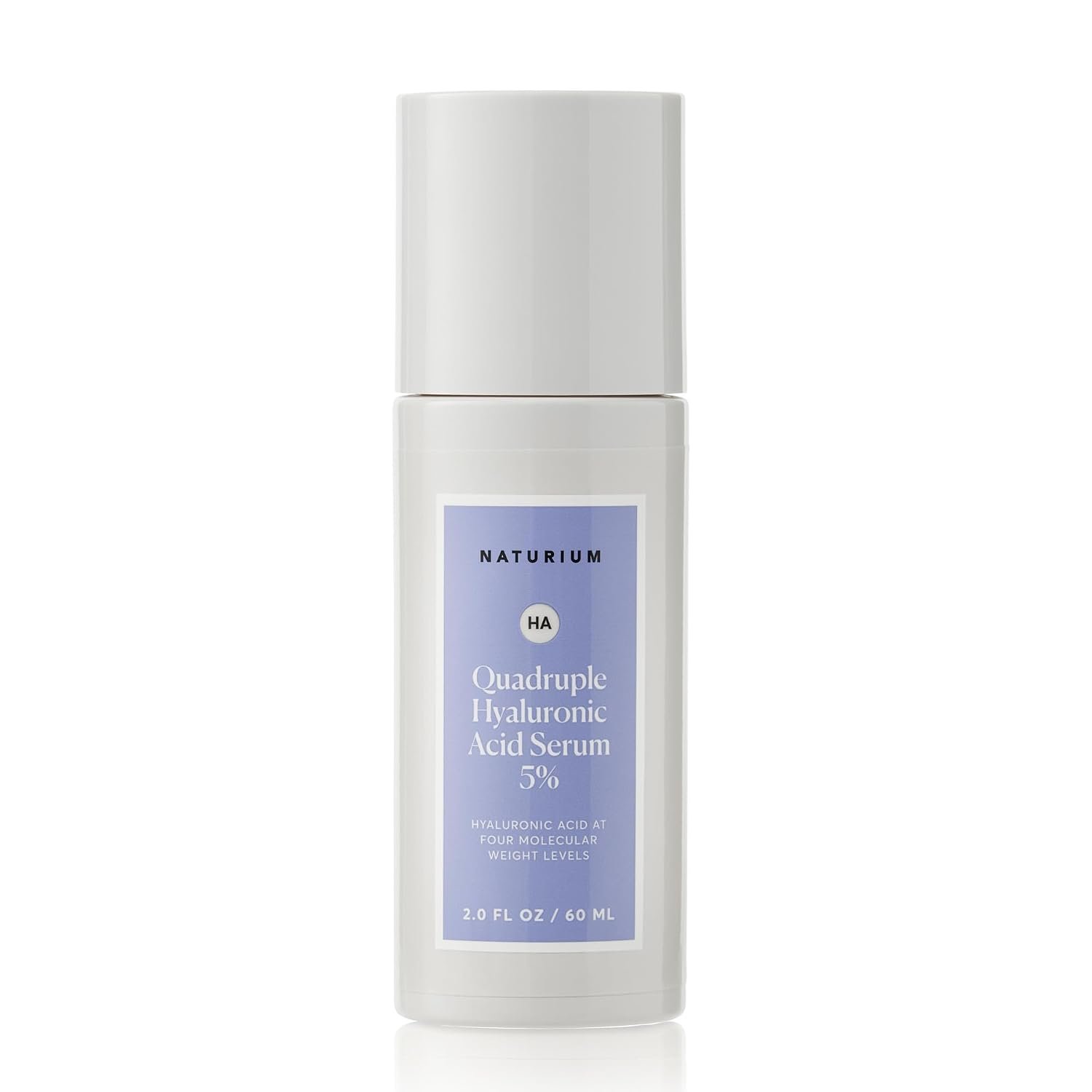 Naturium Quadruple Hyaluronic Acid Serum 5% Jumbo, Hydrating & Plumping Face Serum, Anti-Aging & Moisturizing Skin Care, Fragrance-Free, 2 oz