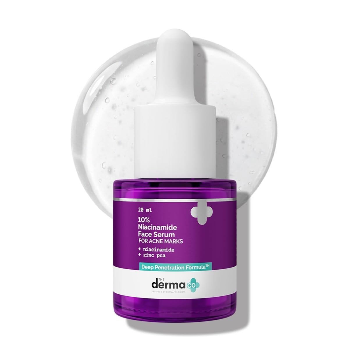 The Derma Co 10% Niacinamide Face Serum with 2% Zinc, 0.68 Fl Oz/20ml