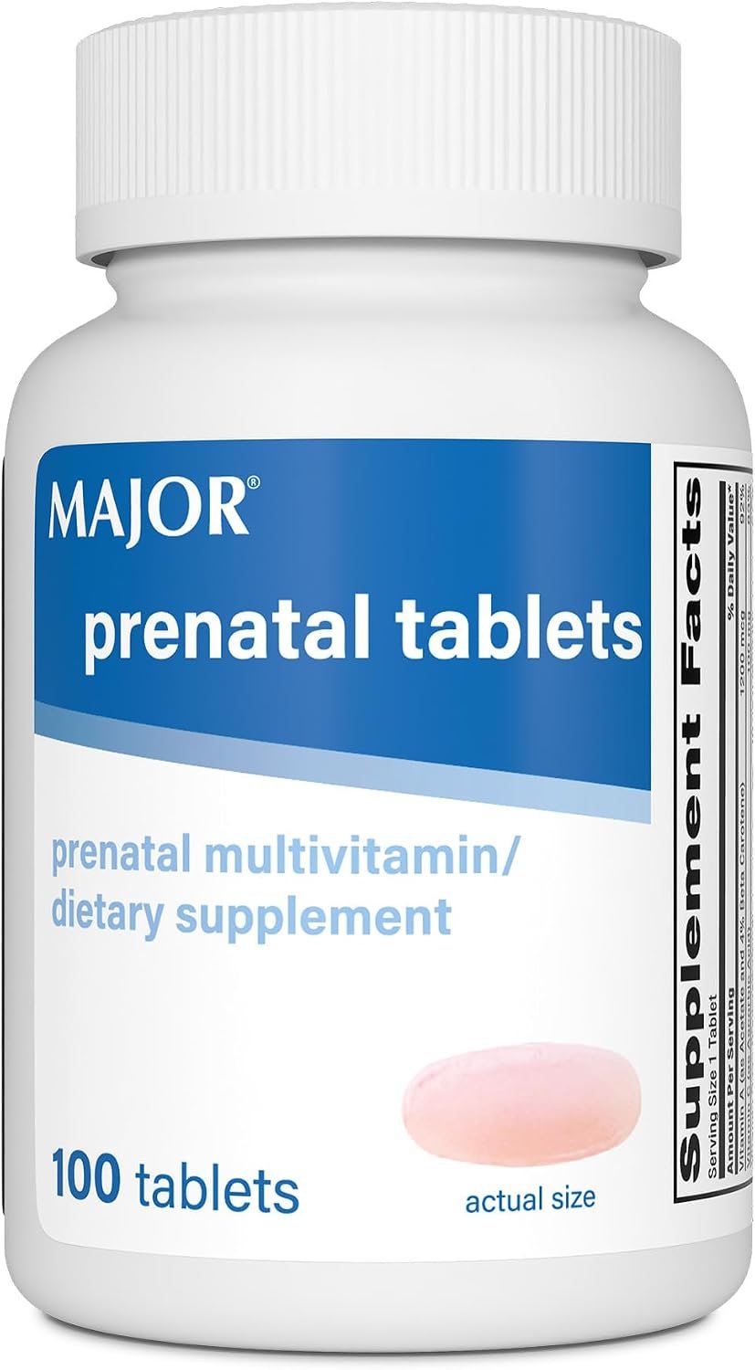 MAJOR Prenatal Tablets for Pregnant and Lactating Women – Dietary Supplement – 100 Count