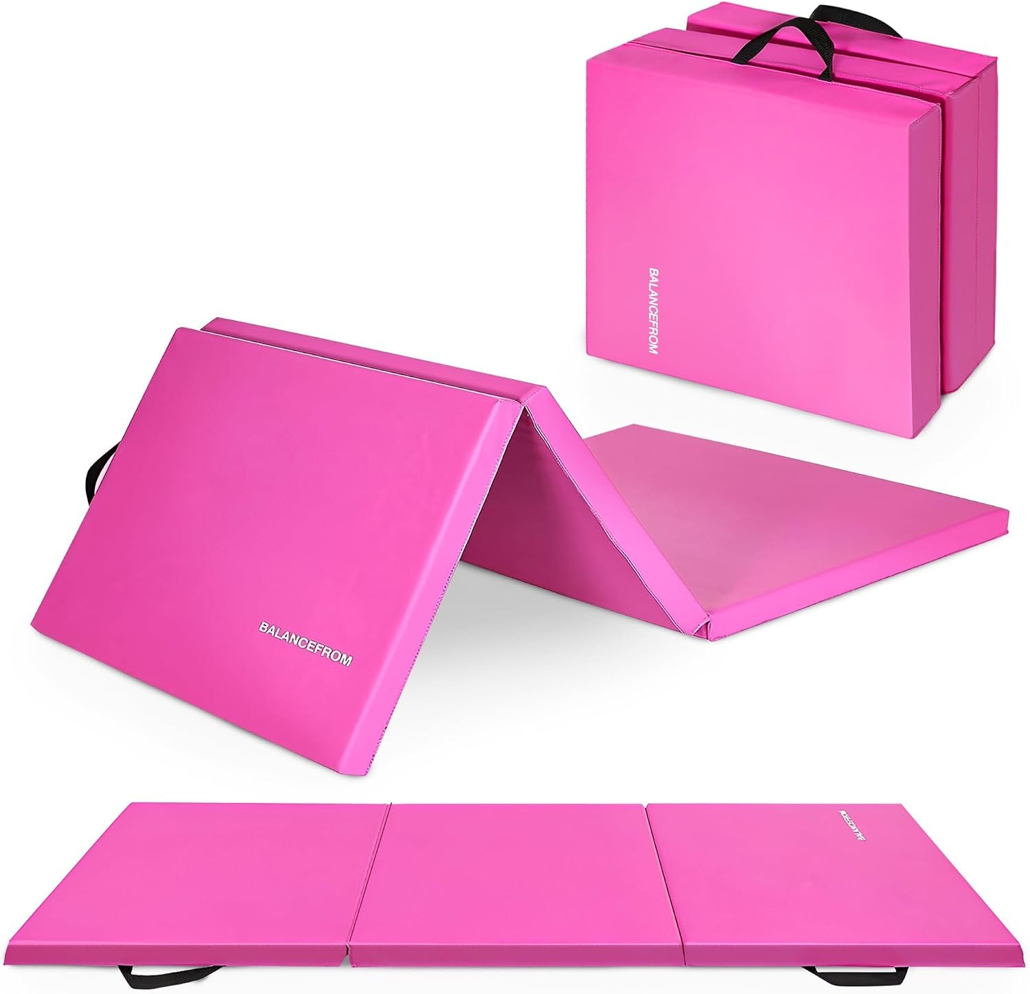 BalanceFrom All Purpose 2’x6’x2″ Extra Thick High Density Anti Tear Gymnastics Gym Folding Exercise Aerobics Mats, Multiple Colors