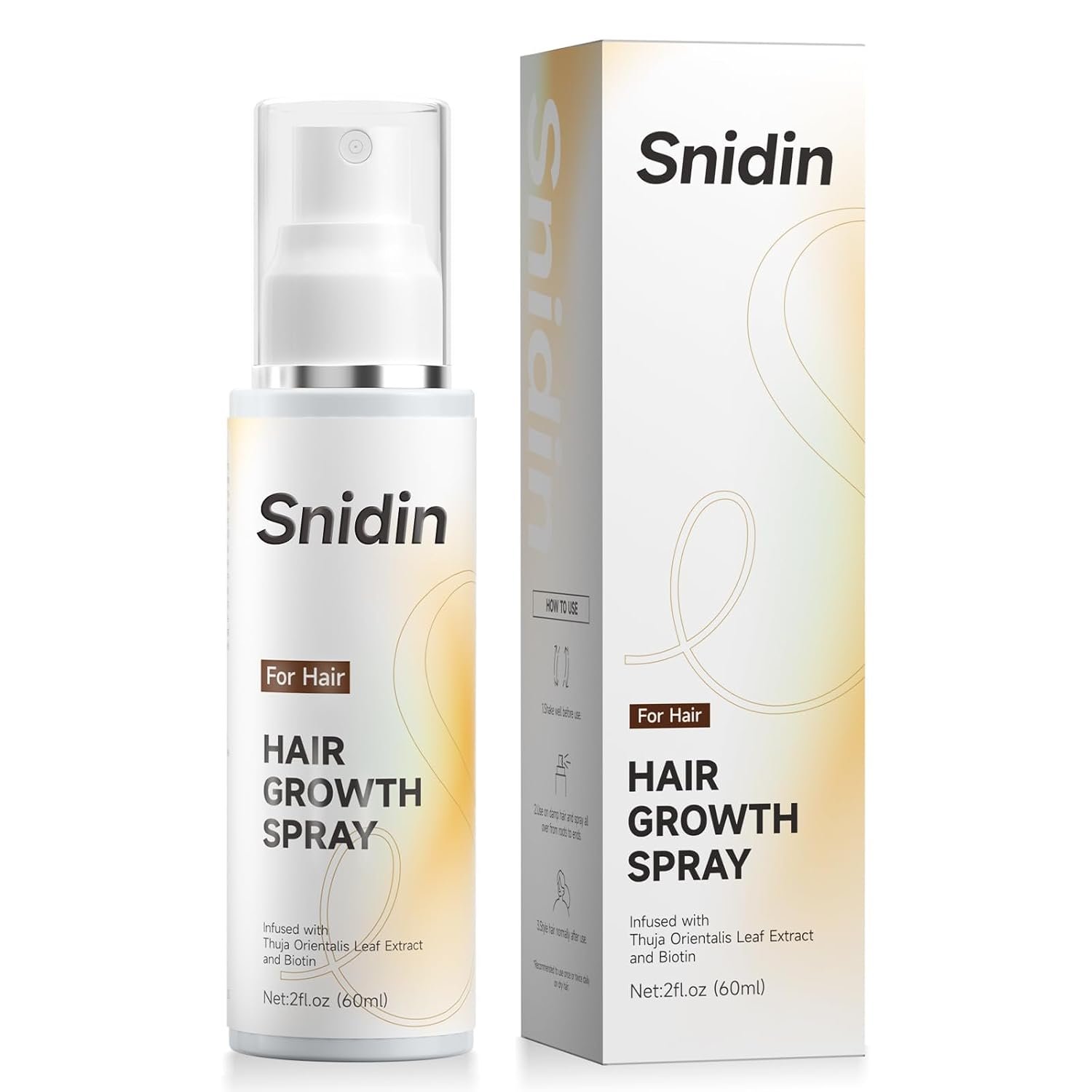Hair Growth Spray –Biotin & Rosemary oil -Multi-Effect Scalp Treatment for Thinning Hair – With Ginseng & Arborvitae for Strengthening & Shine – 60ml per Bottle