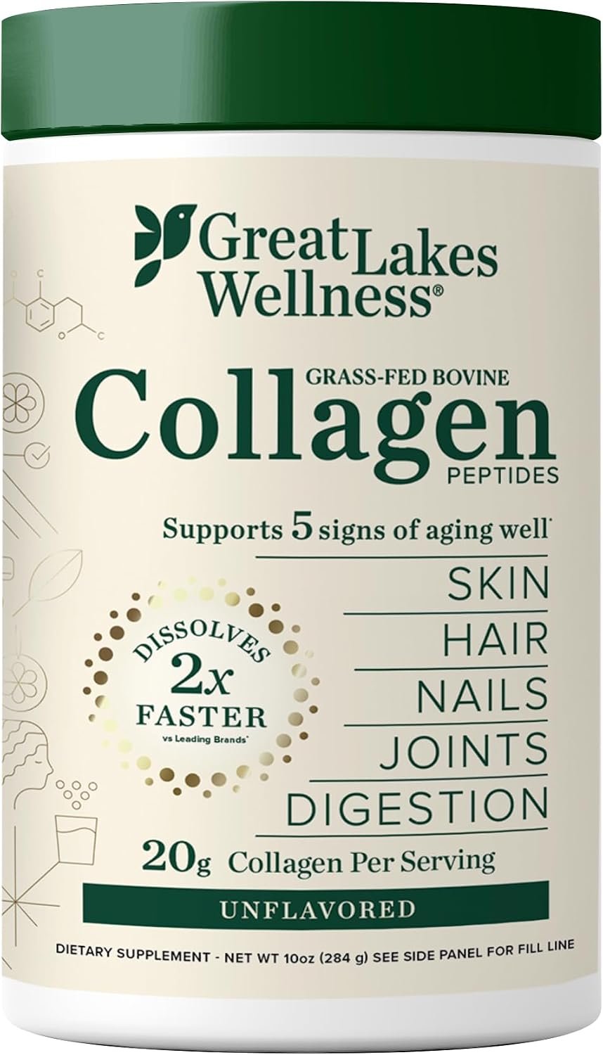 Great Lakes Wellness Collagen Peptides Powder, Unflavored, 16 oz