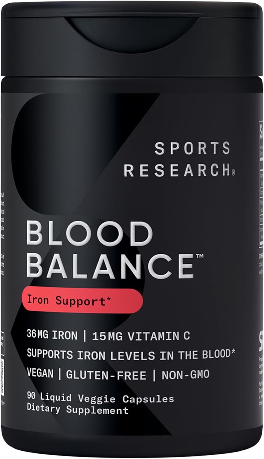 Sports Research® Blood Balance Iron Supplement 36mg, 90 Liquid Caps